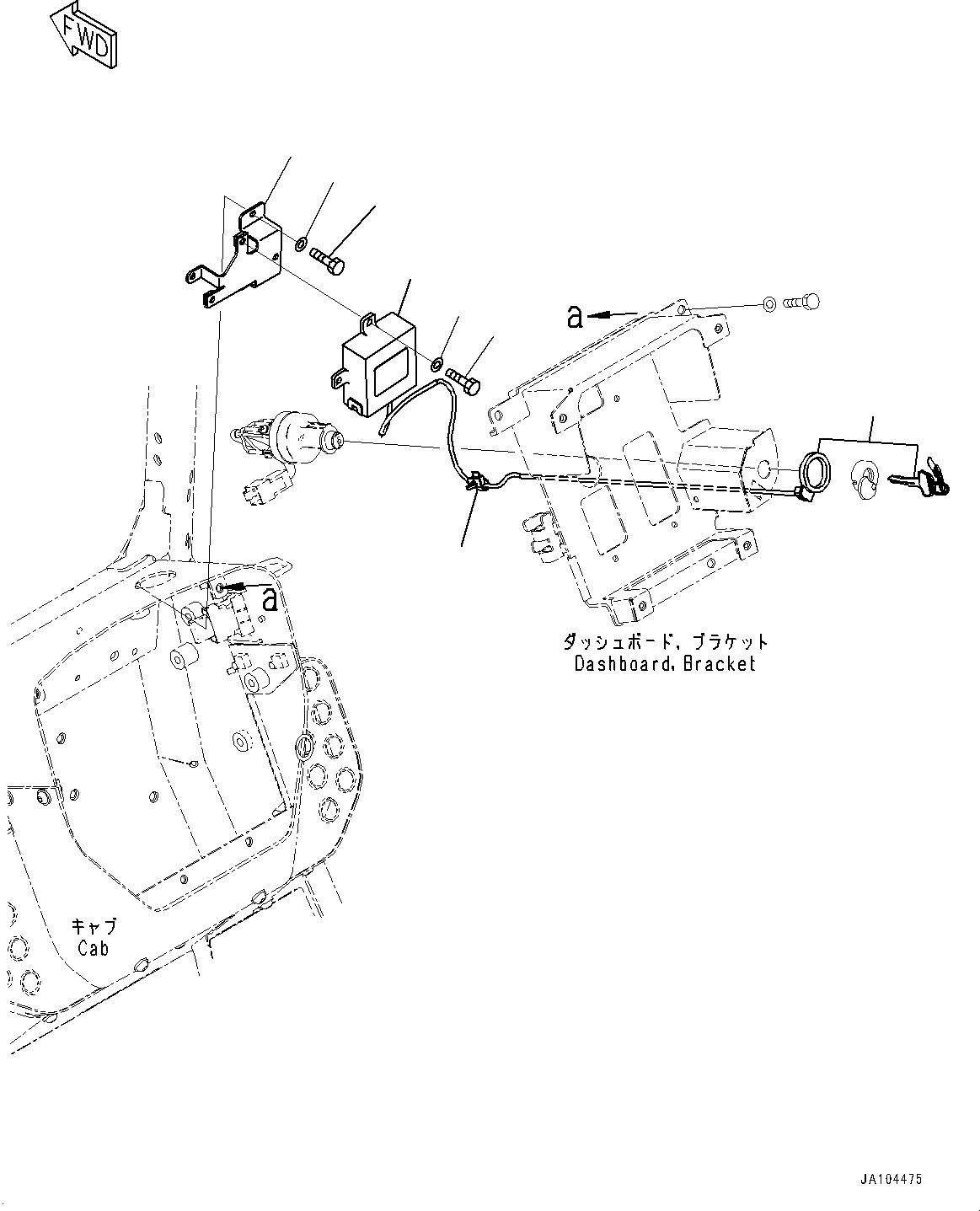 Bulldozers Komatsu / D51EX-24 S/N 10001-UP(0001119C) / Cab, ID Key (#10001-)(K014051 : K0210-008051)