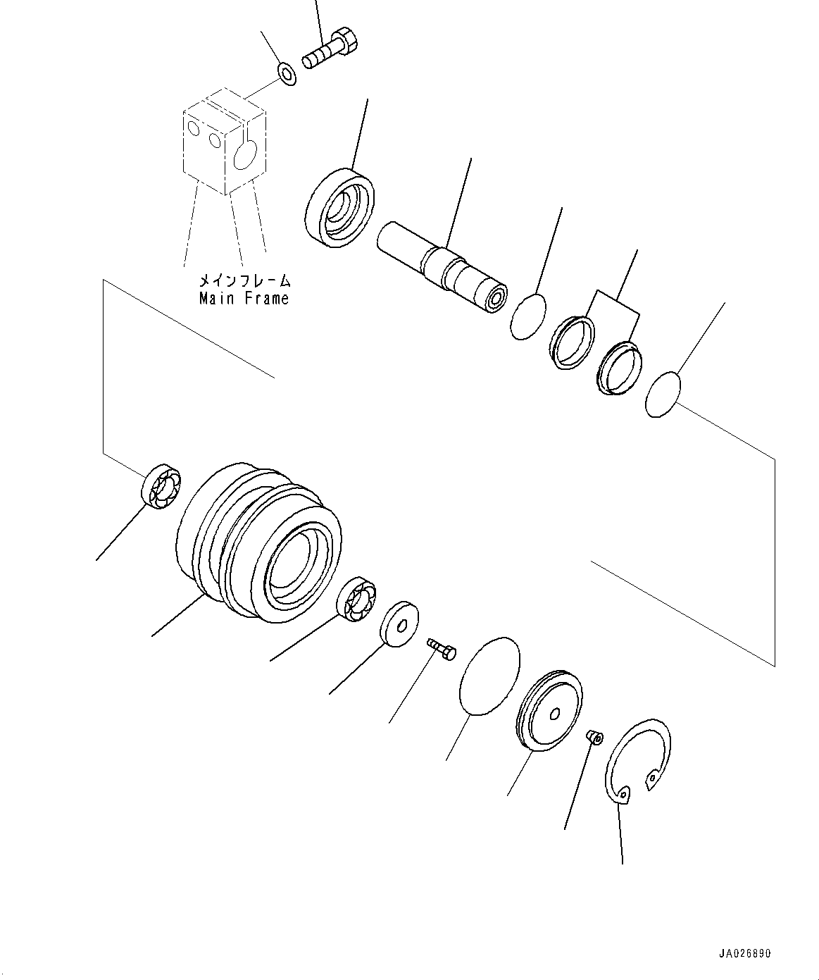 Bulldozers Komatsu / D51EX-24 S/N 10001-UP(0001119C) / Carrier Roller (#10001-)(R004001 : R0300-001001)