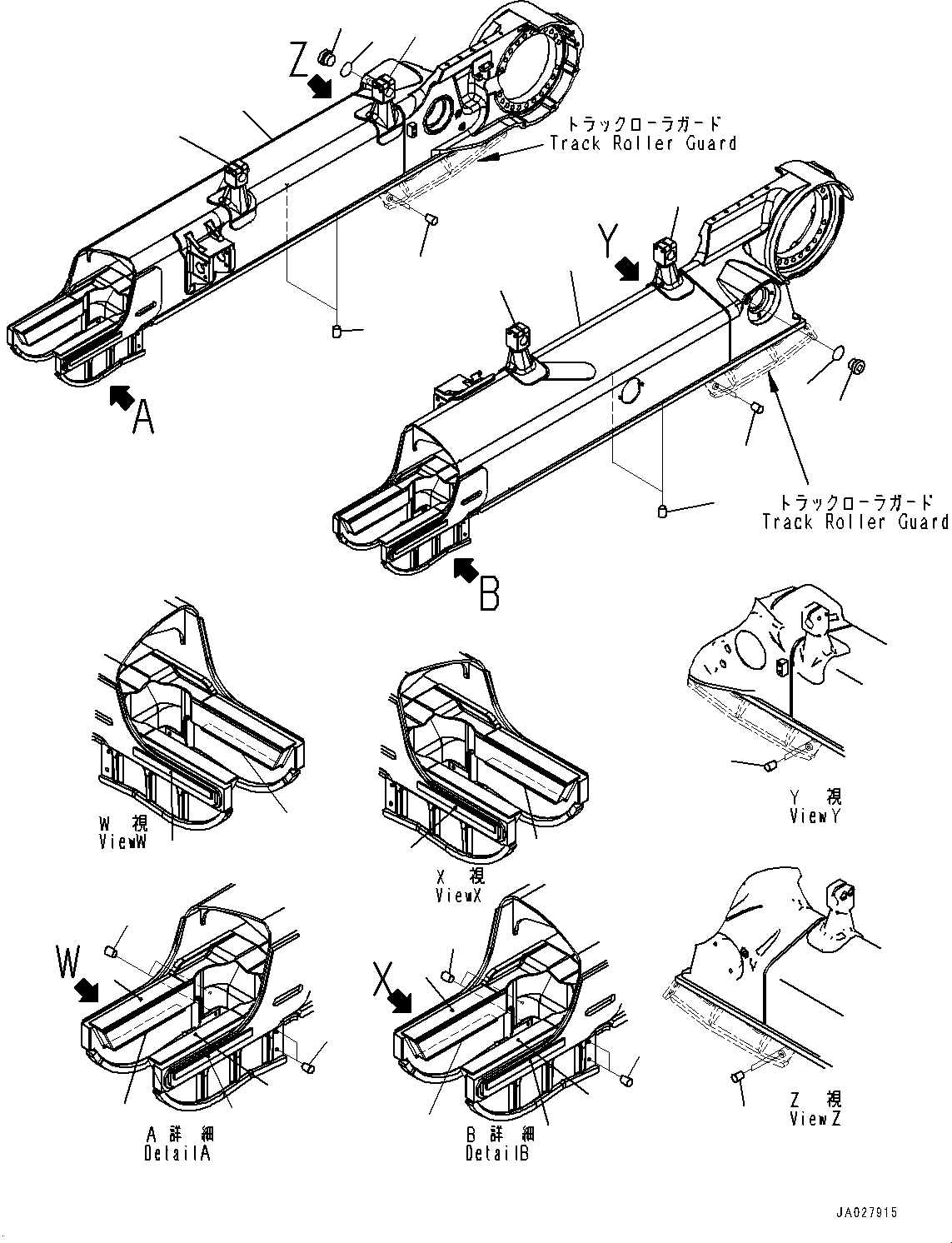 Bulldozers Komatsu / D51EX-24 S/N 10001-UP(0001119C) / Track Frame (#10001-)(R007001 : R2100-001001)