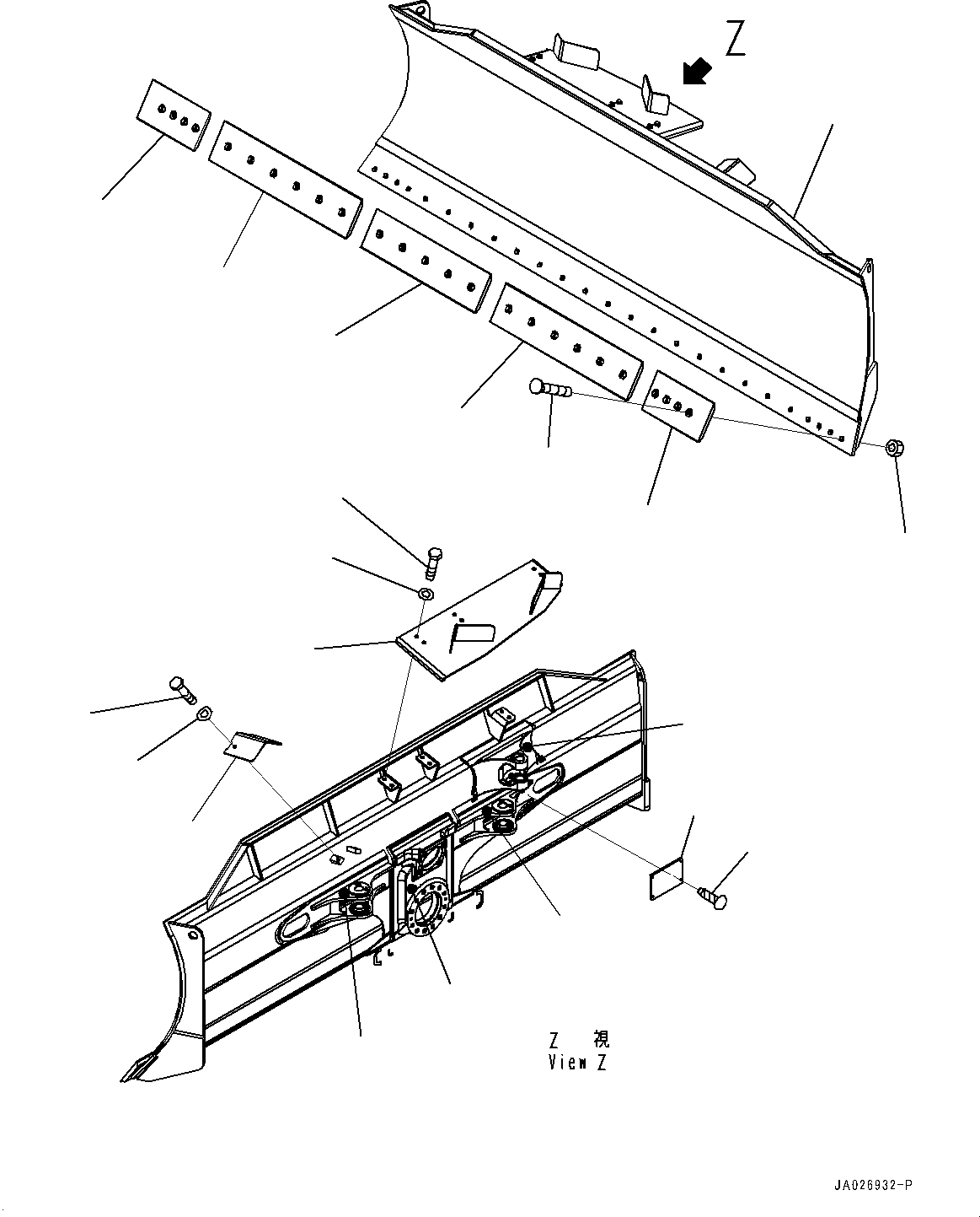 Bulldozers Komatsu / D51EX-24 S/N 10001-UP(0001119C) / Dozer Blade, (Wide) (#10001-)(T004001 : T2120-001001)