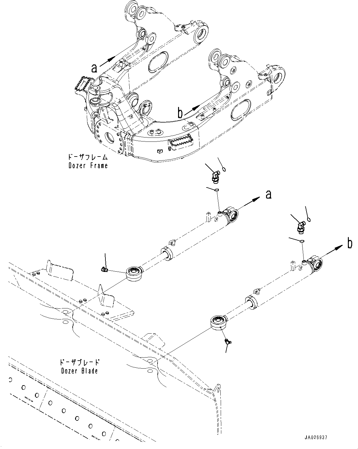 Bulldozers Komatsu / D51EX-24 S/N 10001-UP(0001119C) / Dozer Blade Angle Cylinder, Elbow (#10001-)(T008002 : T2153-001002)