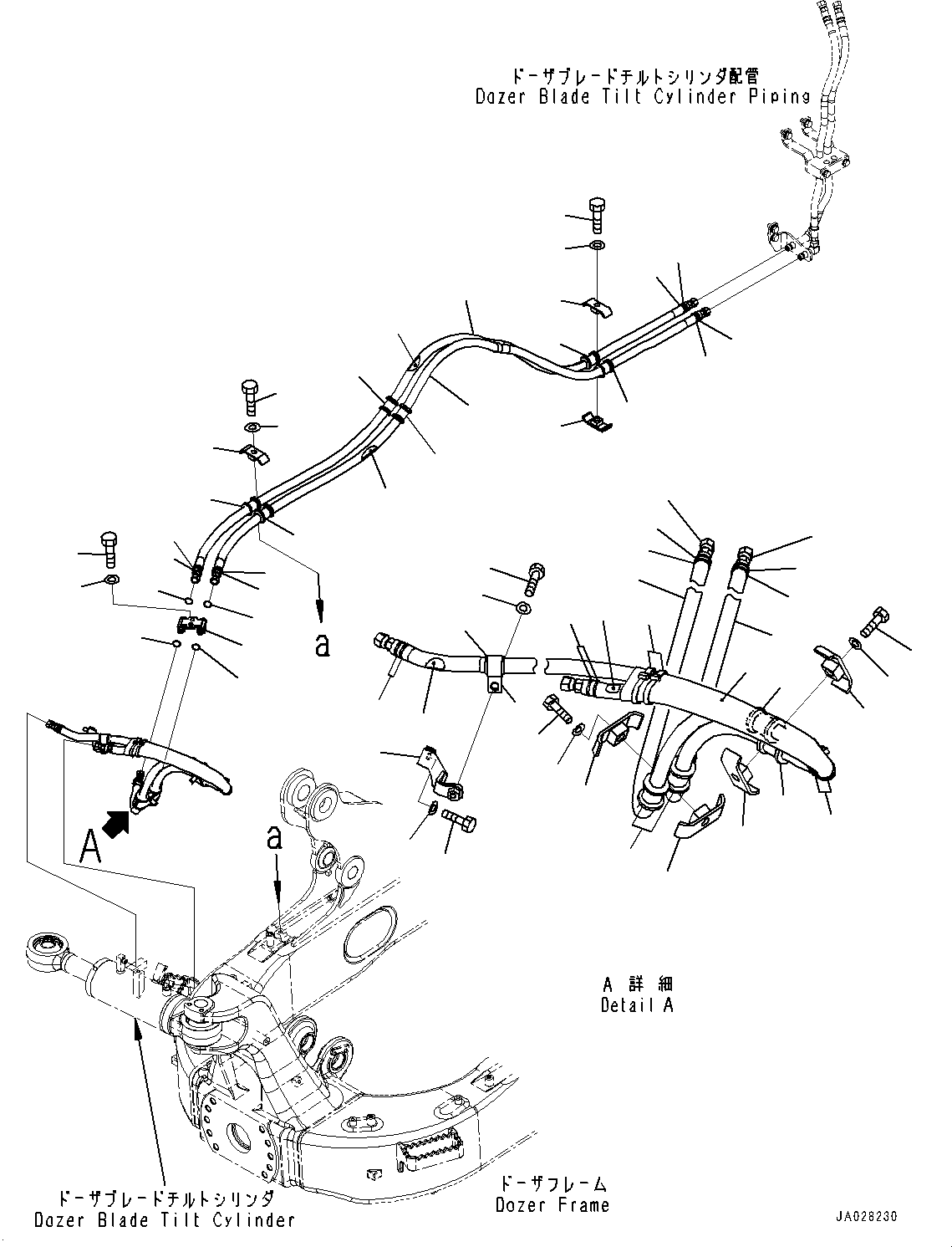 Bulldozers Komatsu / D51EX-24 S/N 10001-UP(0001119C) / Dozer Hydraulic Piping, Tilt Cylinder Piping (#10001-)(T009002 : T2160-002002)