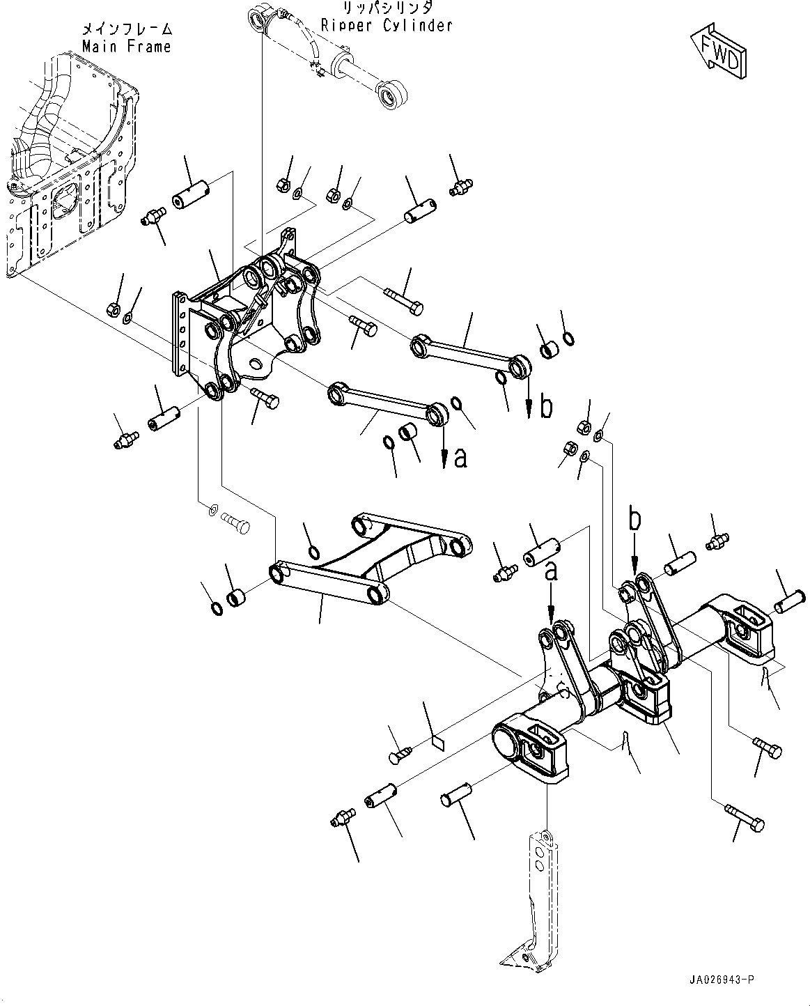 Bulldozers Komatsu / D51EX-24 S/N 10001-UP(0001119C) / Ripper, Support (#10001-)(T011001 : T2400-001001)