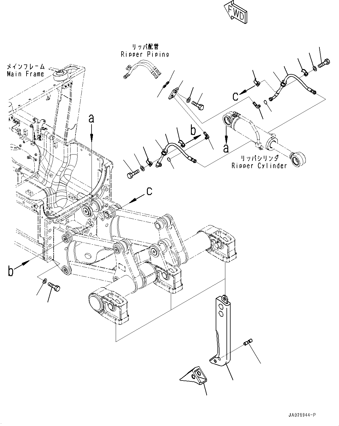 Bulldozers Komatsu / D51EX-24 S/N 10001-UP(0001119C) / Ripper, Shank and Ripper Point (#10001-)(T011002 : T2400-001002)