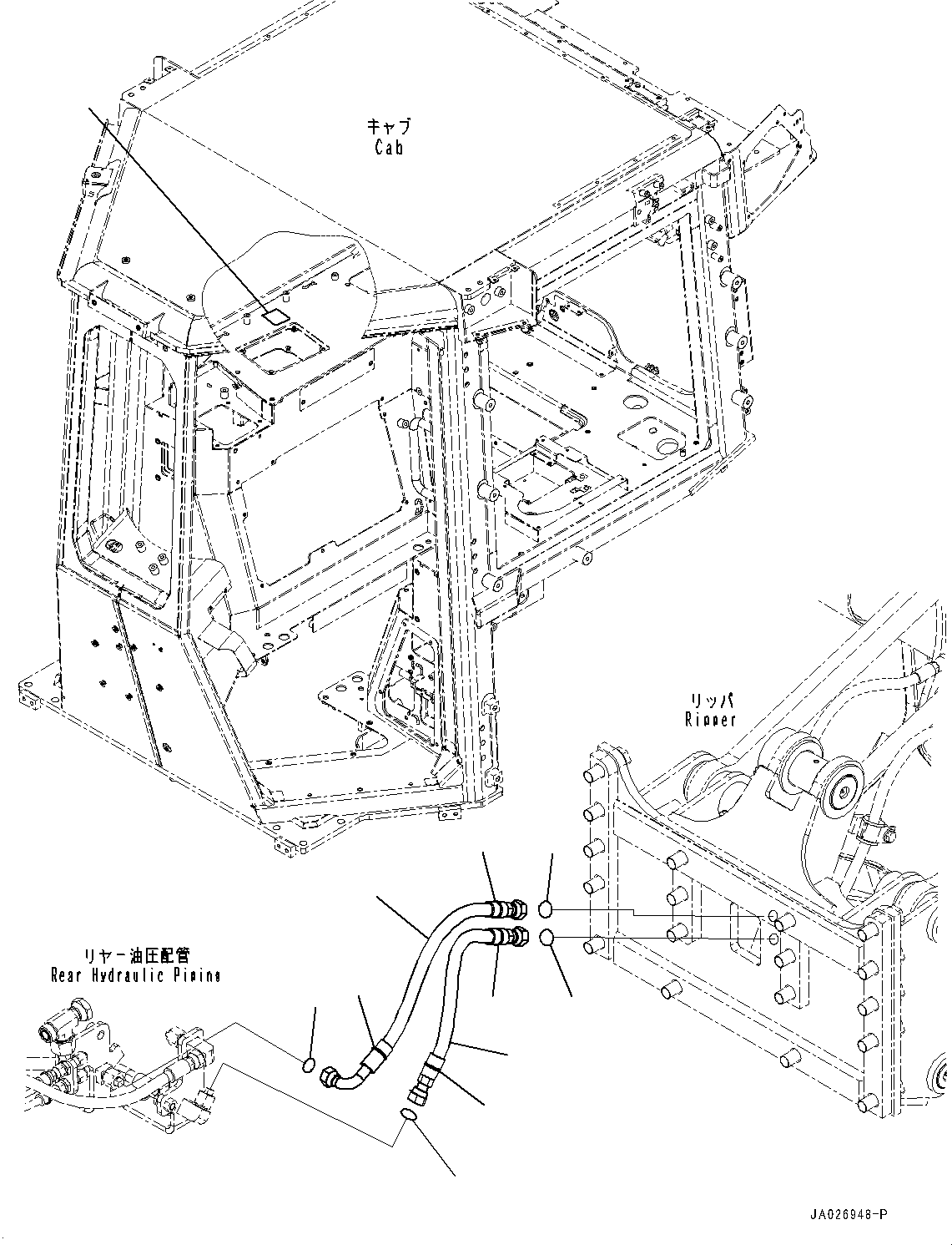 Bulldozers Komatsu / D51EX-24 S/N 10001-UP(0001119C) / Ripper Piping (#10001-)(T013001 : T2640-001001)