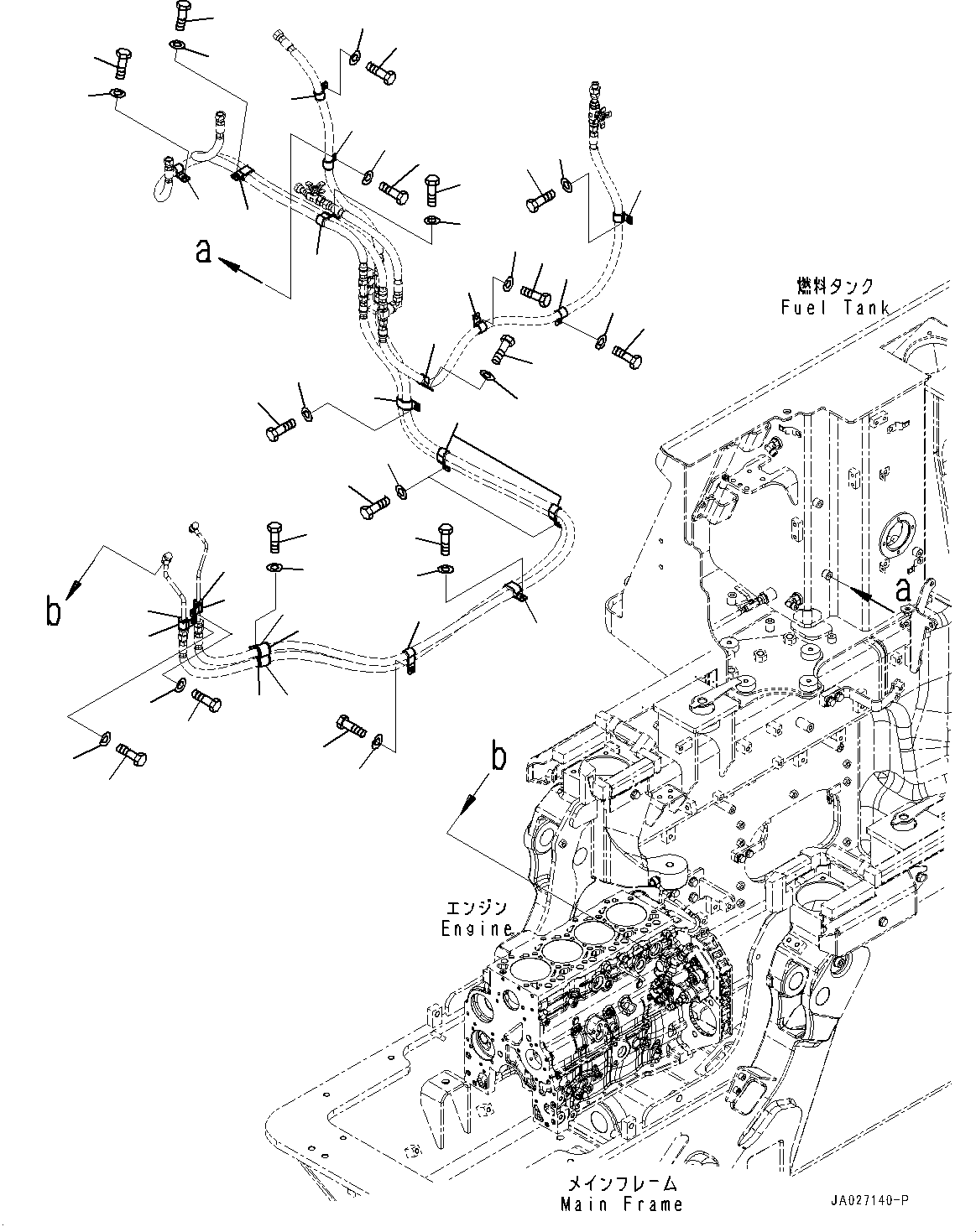 Bulldozers Komatsu / D51PX-24 S/N 10001-UP(0001120C) / Fuel Supply Piping, Clip (#10001-)(D002002 : D0200-001002)