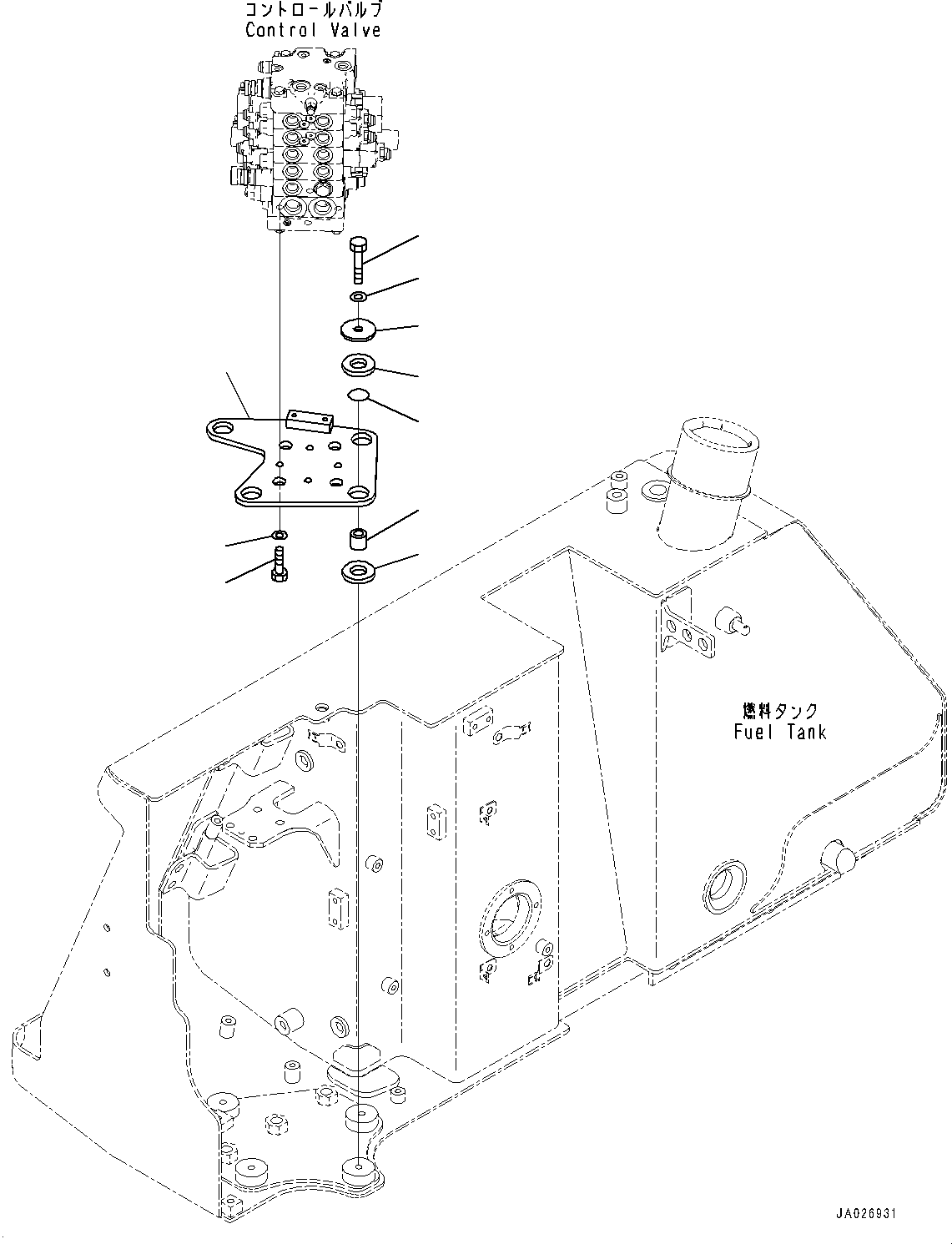 Bulldozers Komatsu / D51PX-24 S/N 10001-UP(0001120C) / Control Valve, Mounting (#10001-)(H002001 : H0120-001001)