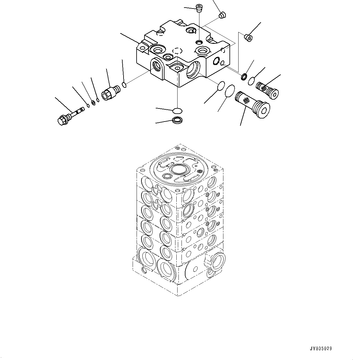 Bulldozers Komatsu / D51PX-24 S/N 10001-UP(0001120C) / Control Valve, 5-Valve (5/12) (With Rear 1-Attachment) (#10001-)(H002006 : H0120-001006)