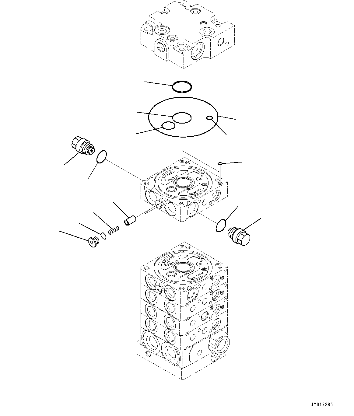 Bulldozers Komatsu / D51PX-24 S/N 10001-UP(0001120C) / Control Valve, 5-Valve (11/12) (With Rear 1-Attachment) (#10001-)(H002012 : H0120-001012)