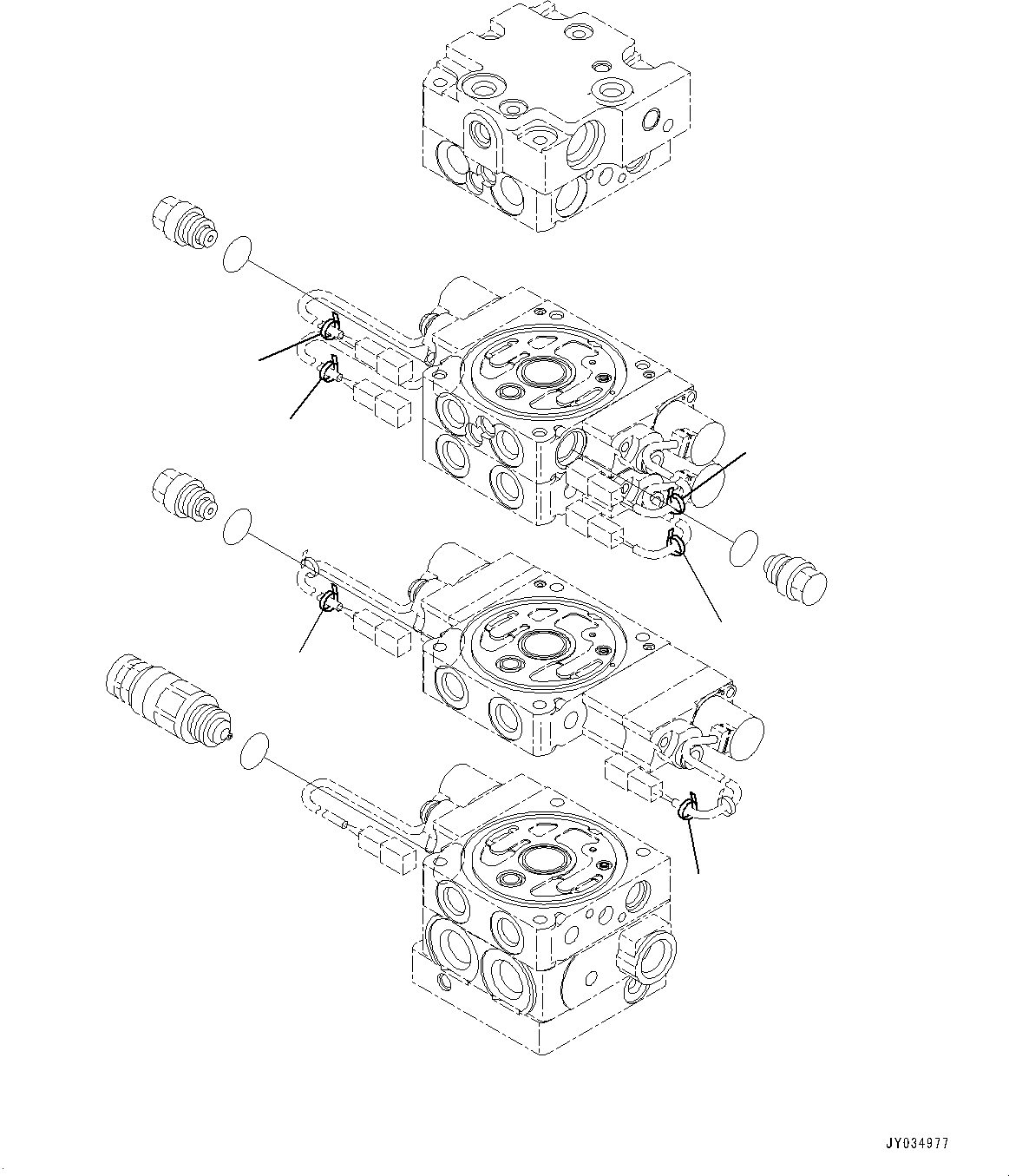 Bulldozers Komatsu / D51PX-24 S/N 10001-UP(0001120C) / Control Valve, 5-Valve (12/12) (With Rear 1-Attachment) (#10001-)(H002013 : H0120-001013)