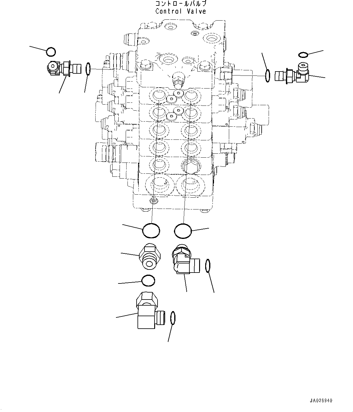 Bulldozers Komatsu / D51PX-24 S/N 10001-UP(0001120C) / Control Valve, Elbow (2/2) (With Rear 1-Attachment) (#10001-)(H002016 : H0120-001016)