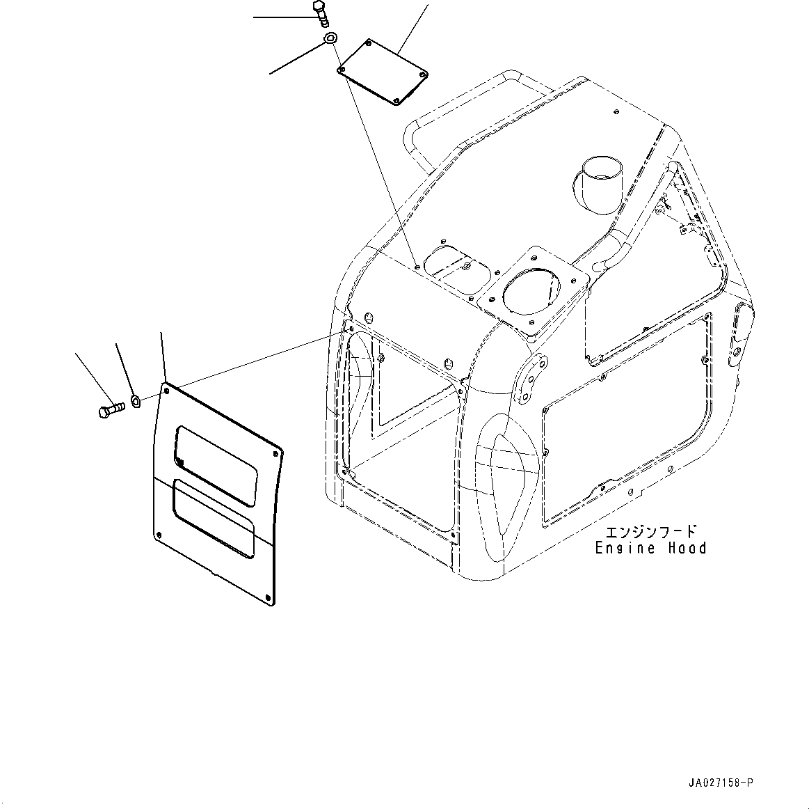 Bulldozers Komatsu / D51PX-24 S/N 10001-UP(0001120C) / Engine Hood, Cover, Front (#10001-)(M002004 : M2141-001004)