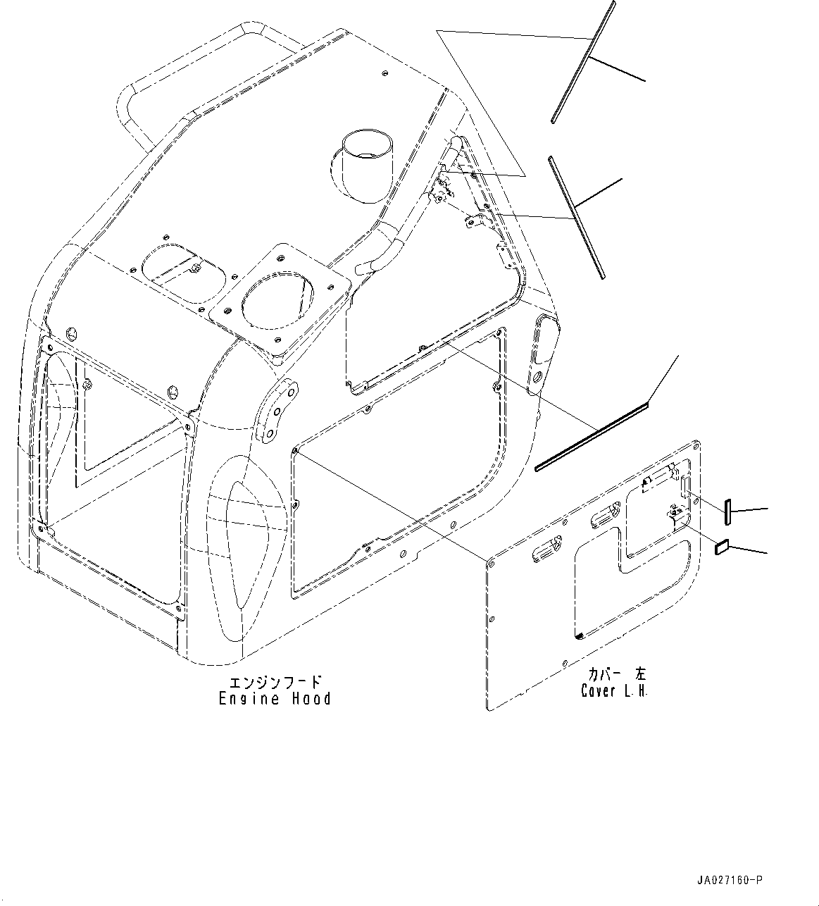 Bulldozers Komatsu / D51PX-24 S/N 10001-UP(0001120C) / Engine Hood, Seal (#10001-)(M002006 : M2141-001006)
