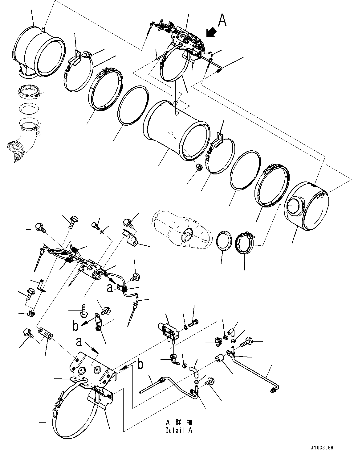 Excavators Komatsu / PC210LCI-11 S/N 500470-UP(0001123C) / Exhaust Pipe, Komatsu Diesel Particulate Filter (KDPF) (#500470-)(B003004 : B0300-001004)