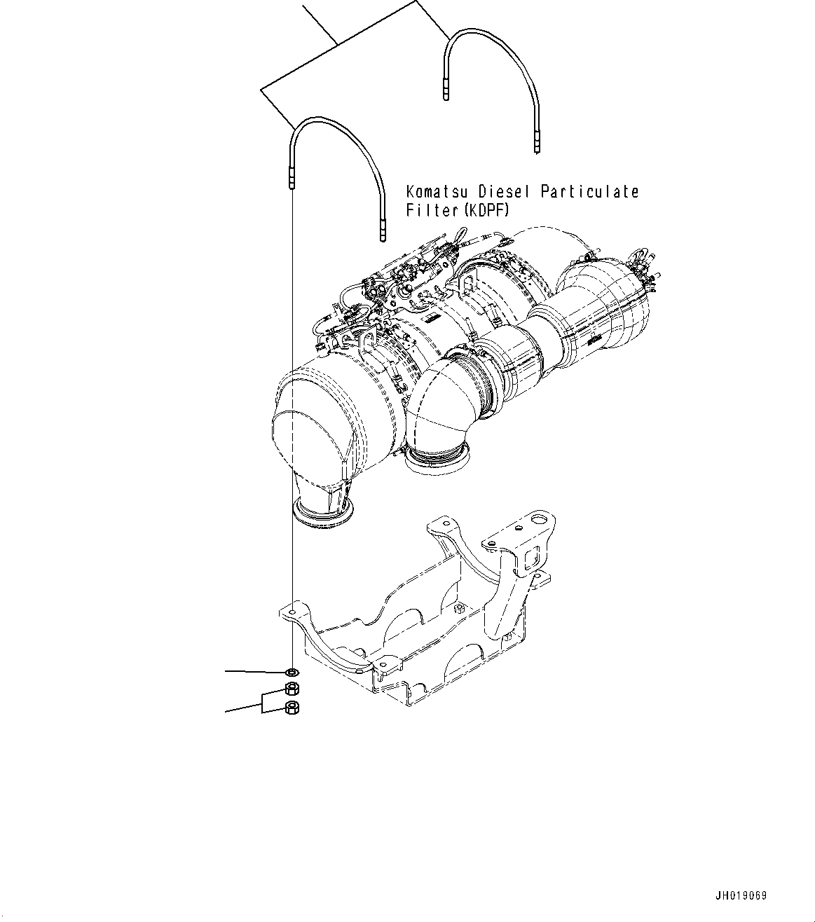 Excavators Komatsu / PC210LCI-11 S/N 500470-UP(0001123C) / Exhaust Pipe, Komatsu Diesel Particulate Filter (KDPF) Mounting (#500470-)(B003005 : B0300-001005)