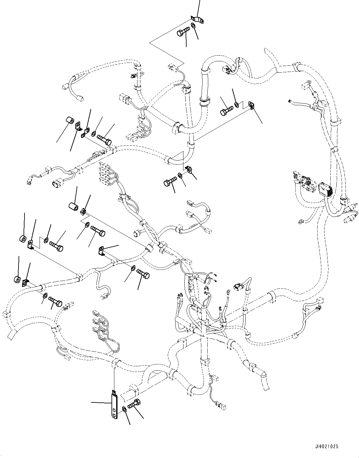 Excavators Komatsu / PC210LCI-11 S/N 500470-UP(0001123C) / Electric Wiring Harness, Main Wiring Harness Clamp (2/5) (#500470-)(E002003 : E0200-001003)