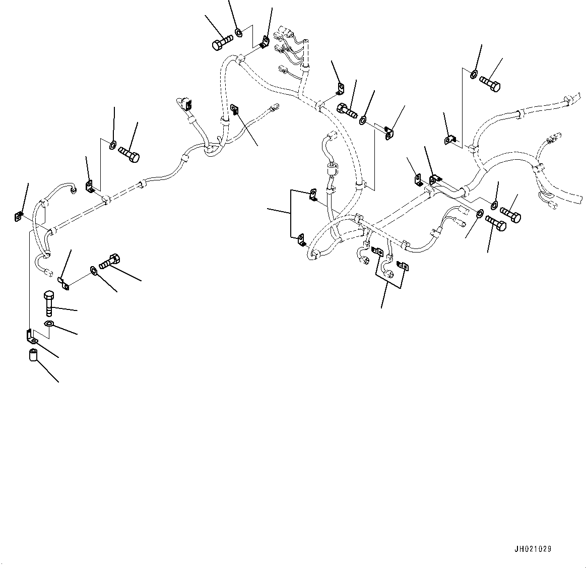 Excavators Komatsu / PC210LCI-11 S/N 500470-UP(0001123C) / Electric Wiring Harness, Main Wiring Harness Clamp (3/5) (#500470-)(E002004 : E0200-001004)