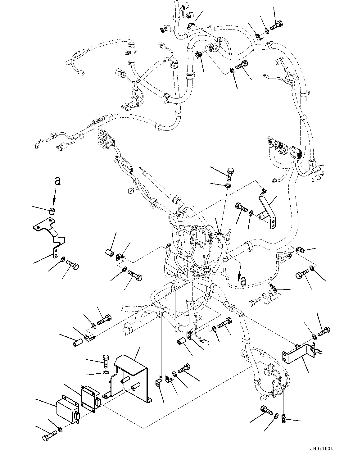 Excavators Komatsu / PC210LCI-11 S/N 500470-UP(0001123C) / Electric Wiring Harness, Main Wiring Harness Clamp (4/5)(#500470-502263)(E002005 : E0200-001005)