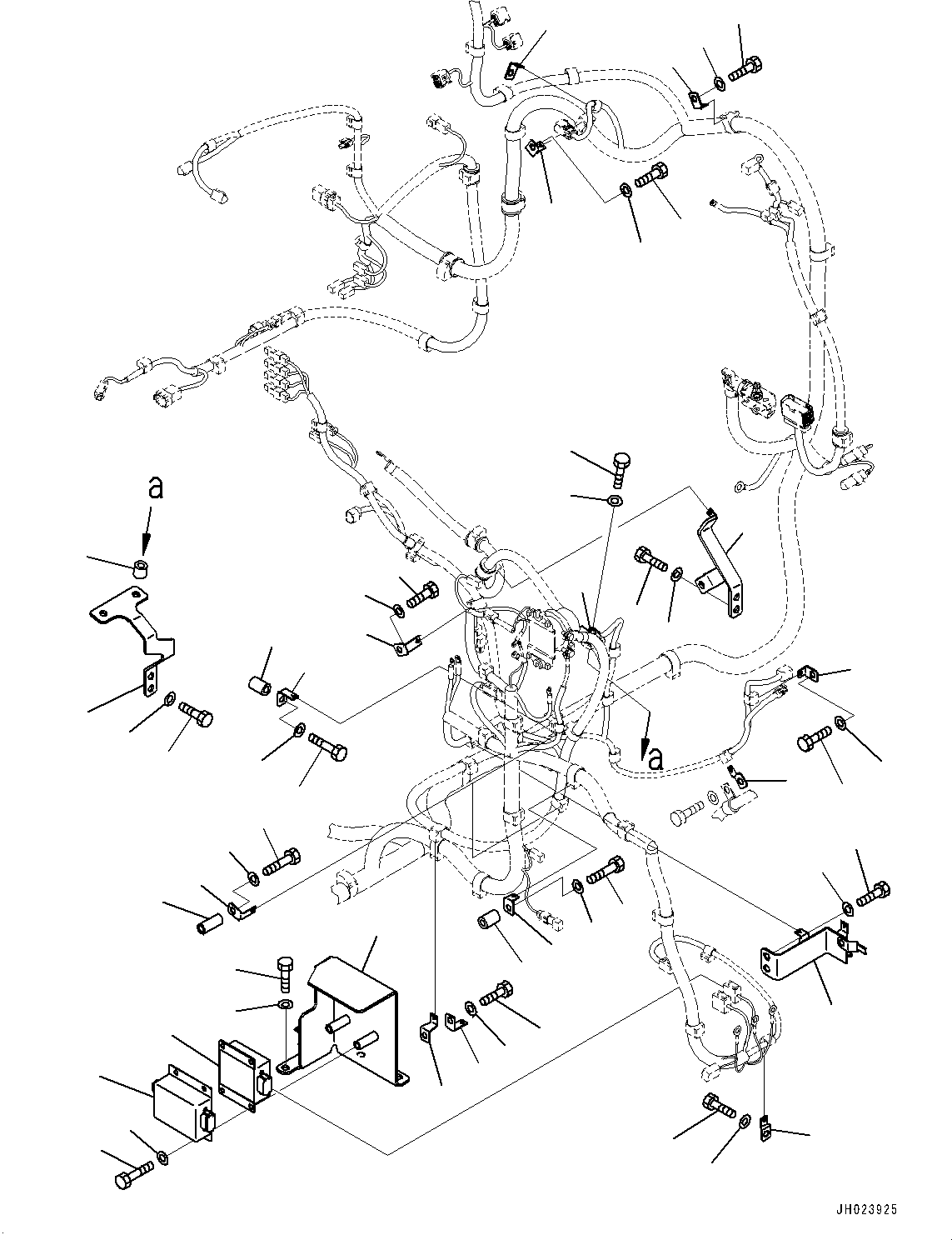 Excavators Komatsu / PC210LCI-11 S/N 500470-UP(0001123C) / Electric Wiring Harness, Main Wiring Harness Clamp (4/5)(#502264-)(E002006 : E0200-001005A)