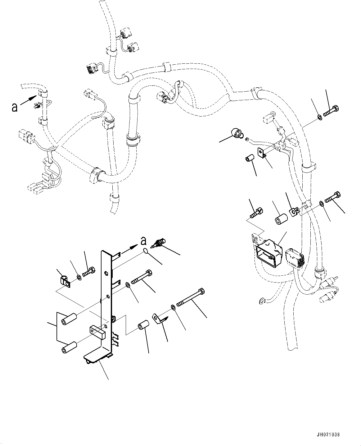 Excavators Komatsu / PC210LCI-11 S/N 500470-UP(0001123C) / Electric Wiring Harness, Engine Wiring Harness (2/2)(#500470-500515)(E002009 : E0200-001008)