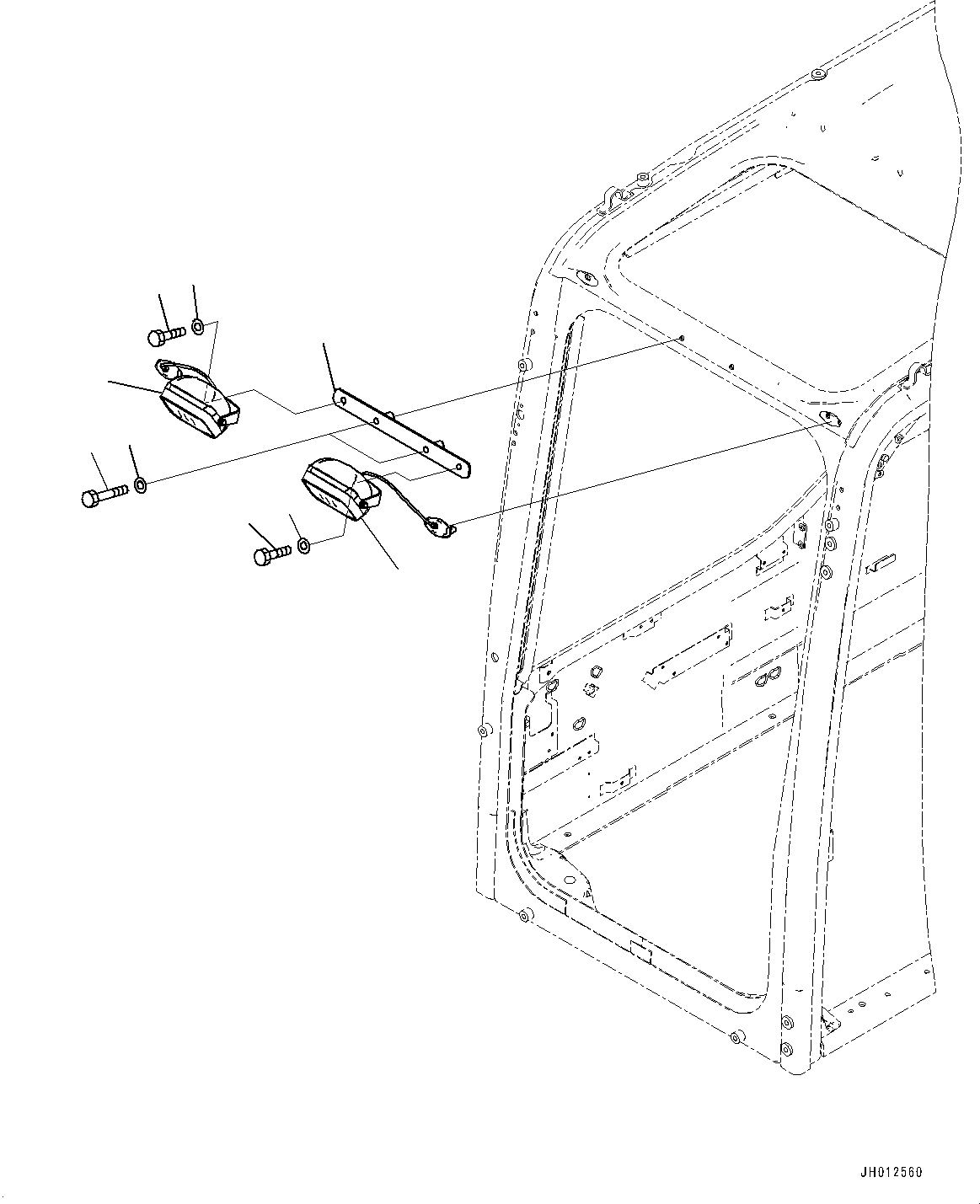 Excavators Komatsu / PC210LCI-11 S/N 500470-UP(0001123C) / Additional Working Lamp (#500470-)(E004001 : E0310-002001)
