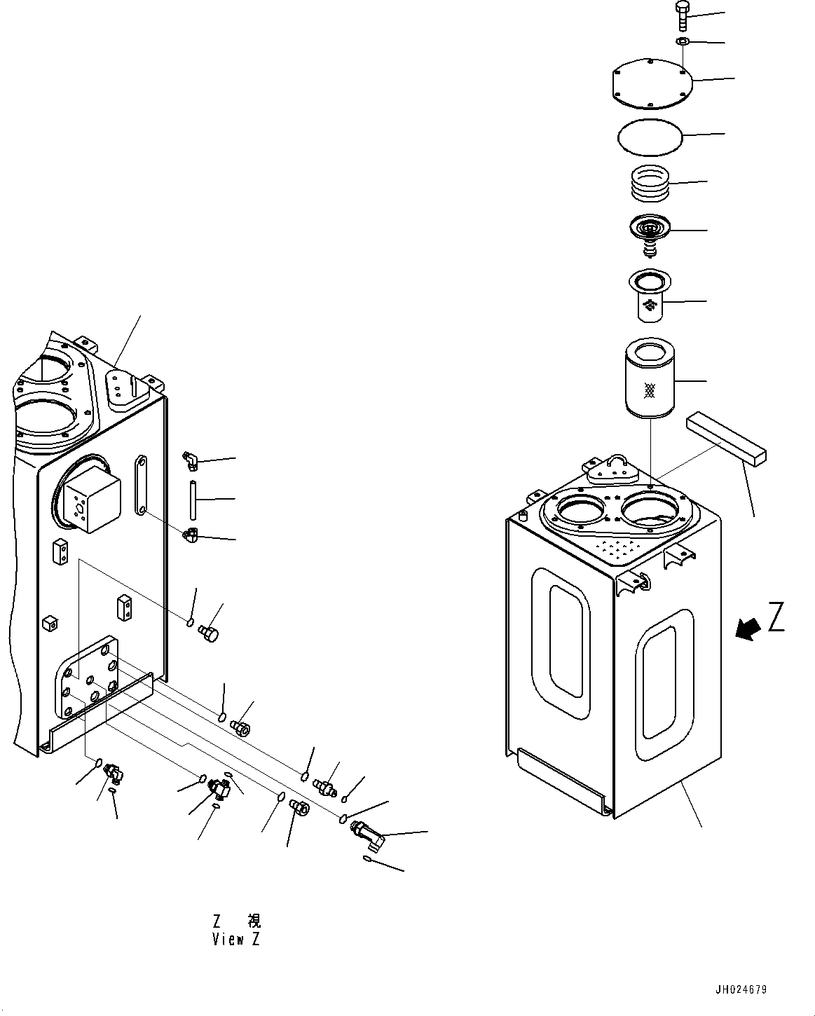Excavators Komatsu / PC210LCI-11 S/N 500470-UP(0001123C) / Hydraulic Tank, (KomVision) (#500470-)(H004001 : H0110-005001)