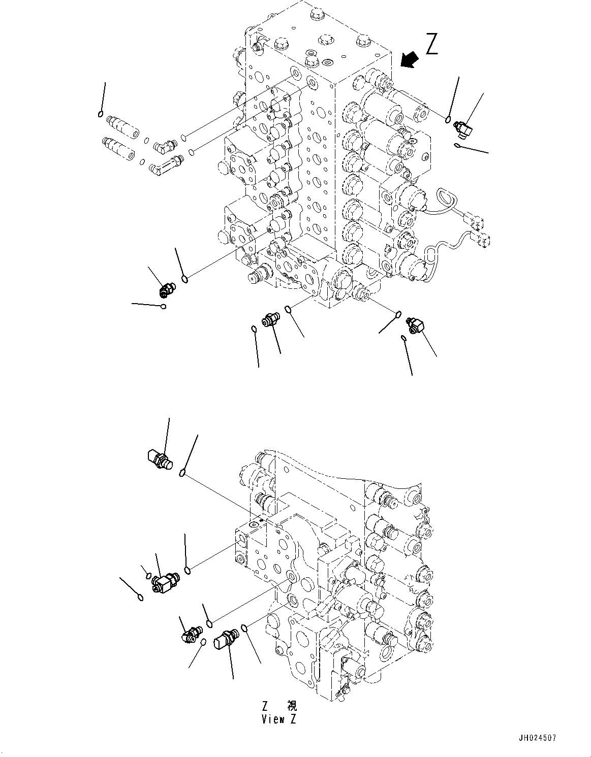 Excavators Komatsu / PC210LCI-11 S/N 500470-UP(0001123C) / Control Valve, Connecting Parts (3/5) (1-Service Valve) (#500470-)(H005027 : H0120-003027)