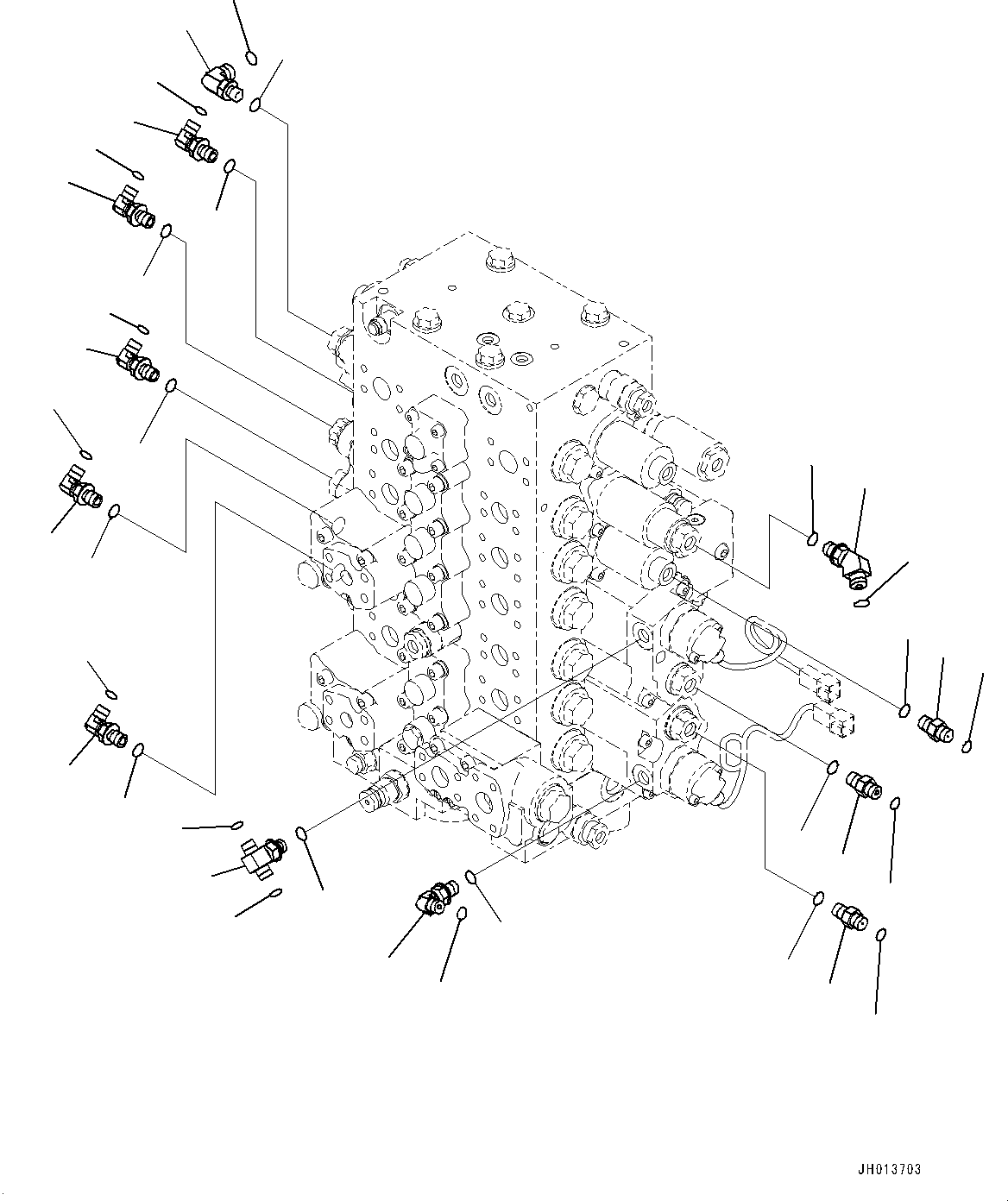 Excavators Komatsu / PC210LCI-11 S/N 500470-UP(0001123C) / Control Valve, Connecting Parts (4/5) (7-Spool) (#500470-)(H006028 : H0120-002028)