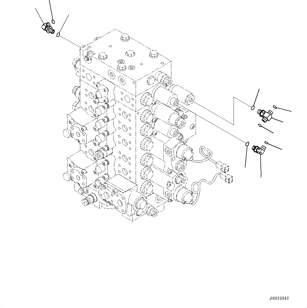 Excavators Komatsu / PC210LCI-11 S/N 500470-UP(0001123C) / Control Valve, Connecting Parts (5/5) (7-Spool) (#500470-)(H006029 : H0120-002029)
