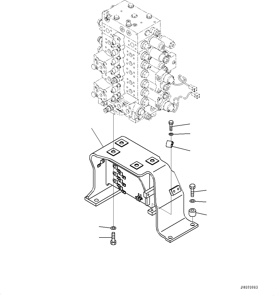 Excavators Komatsu / PC210LCI-11 S/N 500470-UP(0001123C) / Control Valve, Valve Bracket and Sensor (#500470-)(H006030 : H0120-002030)