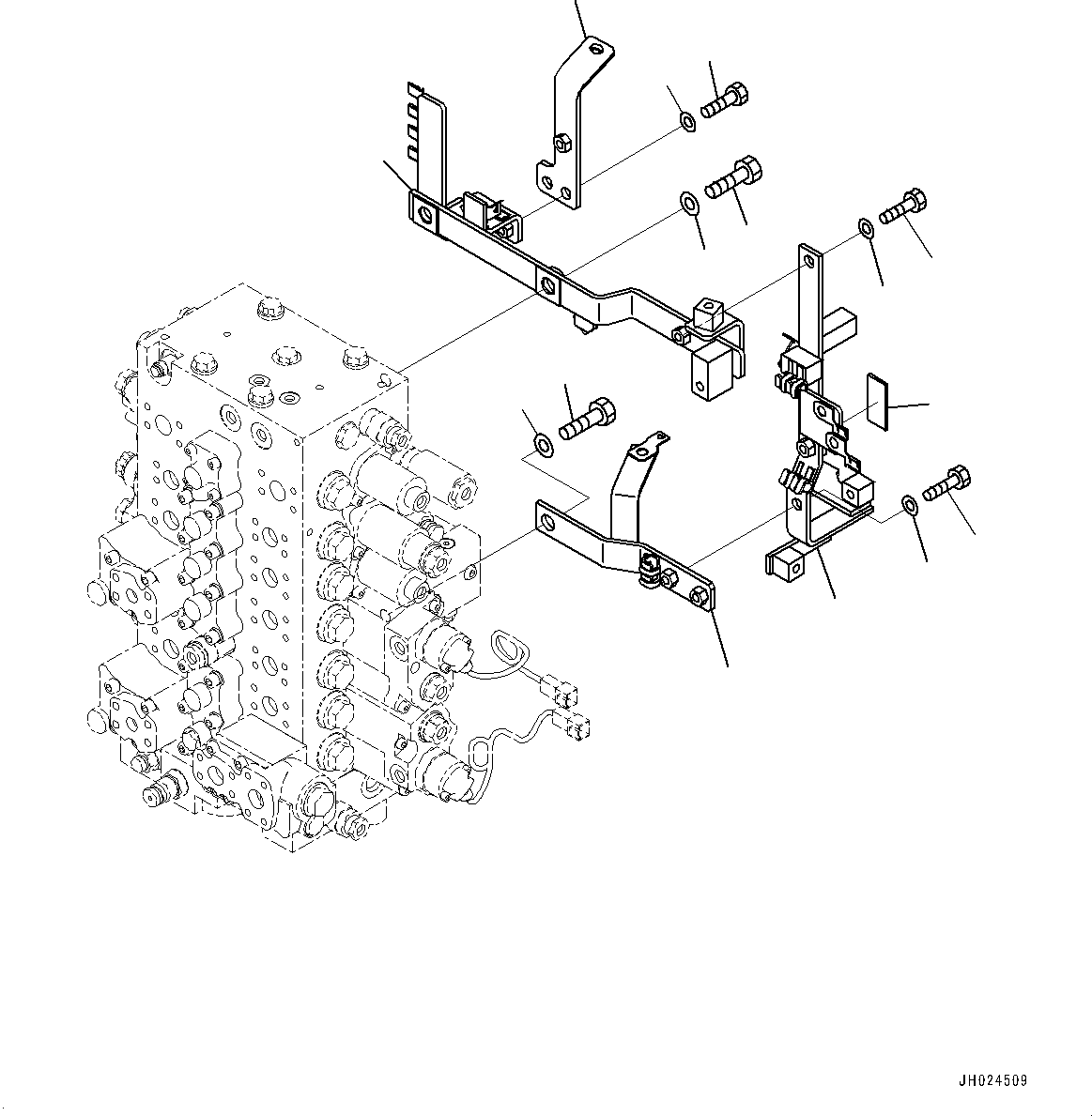 Excavators Komatsu / PC210LCI-11 S/N 500470-UP(0001123C) / Control Valve, Bracket (#500470-)(H005031 : H0120-003031)