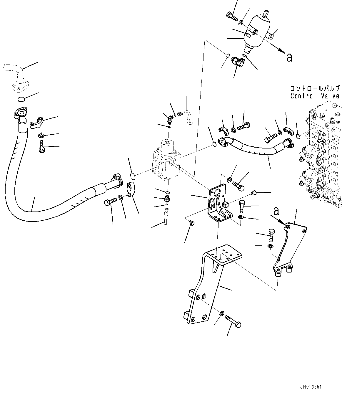 Excavators Komatsu / PC210LCI-11 S/N 500470-UP(0001123C) / Attachment Piping, Piping, R.H. (#500470-)(H019003 : H1270-001003)