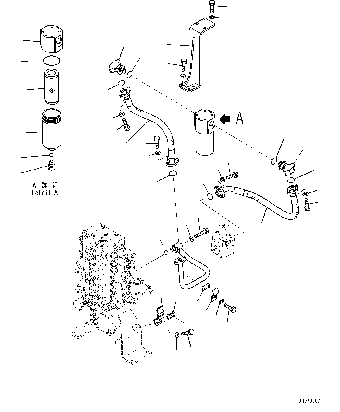 Excavators Komatsu / PC210LCI-11 S/N 500470-UP(0001123C) / Attachment Piping, Return Piping (#500470-)(H019004 : H1270-001004)