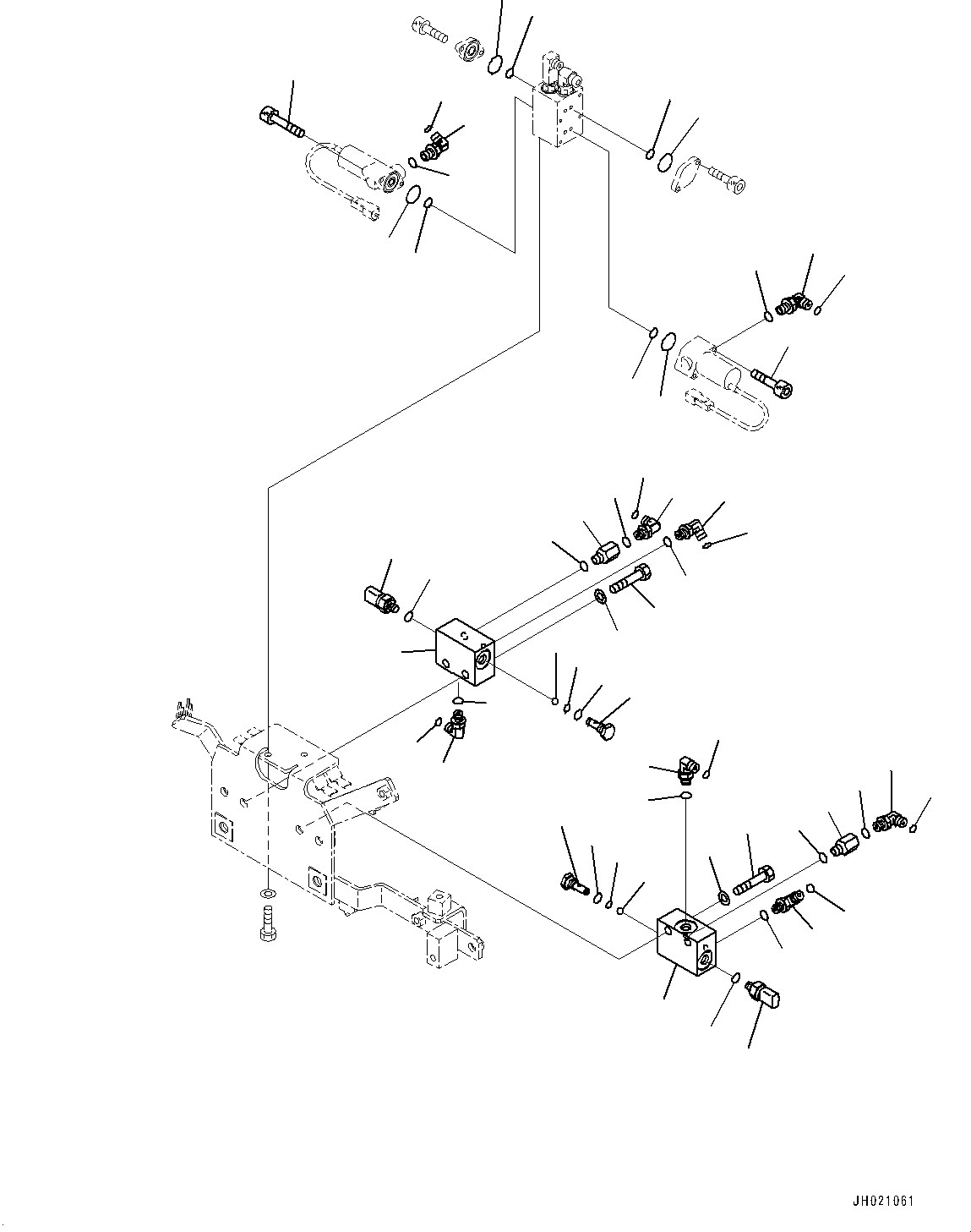 Excavators Komatsu / PC210LCI-11 S/N 500470-UP(0001123C) / Auto Tilt Bucket Piping, EPC Valve Related Parts (2/2) (#500470-)(H020003 : H1271-001003)