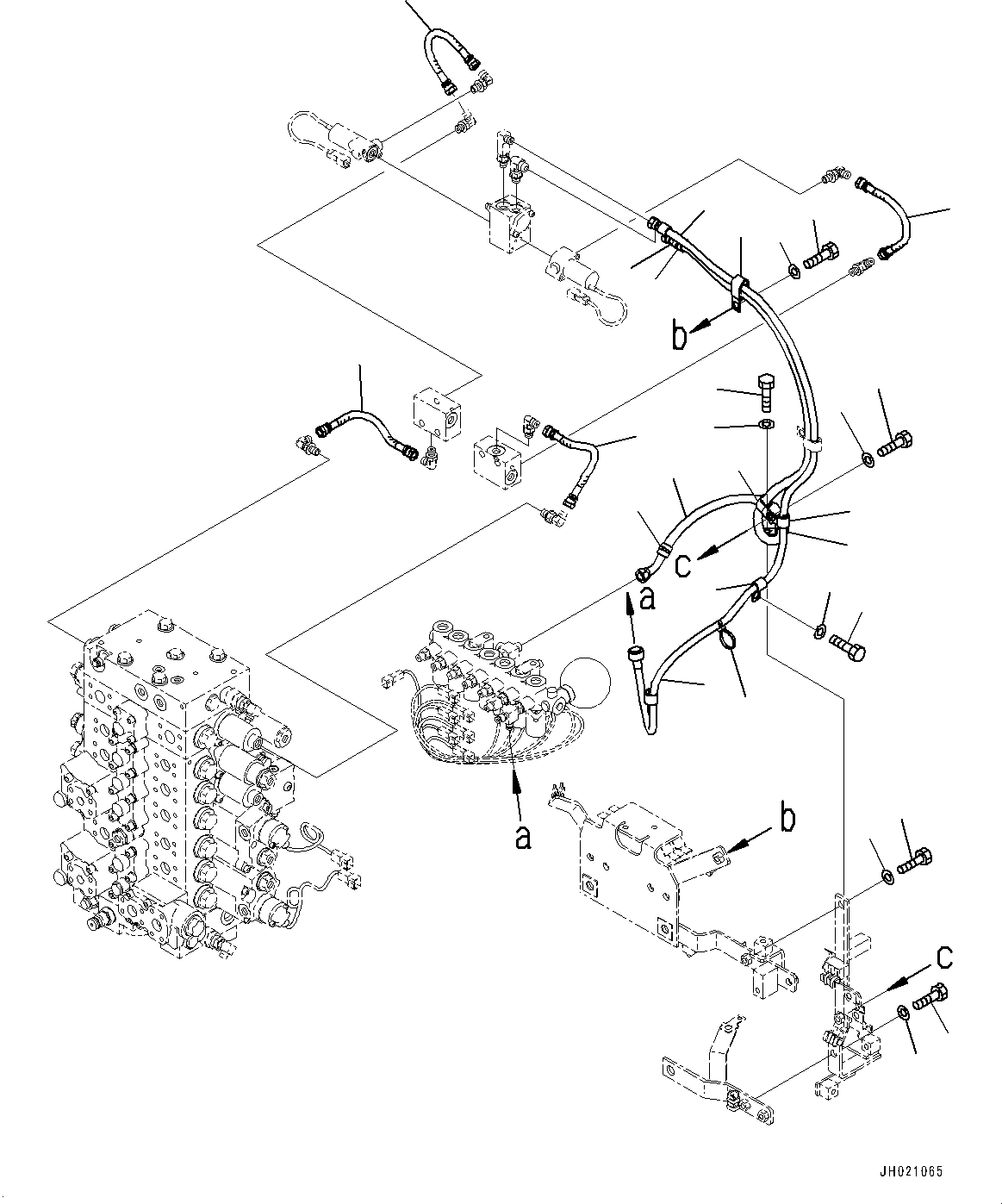 Excavators Komatsu / PC210LCI-11 S/N 500470-UP(0001123C) / Auto Tilt Bucket Piping, EPC Valve Piping (#500470-)(H020005 : H1271-001005)
