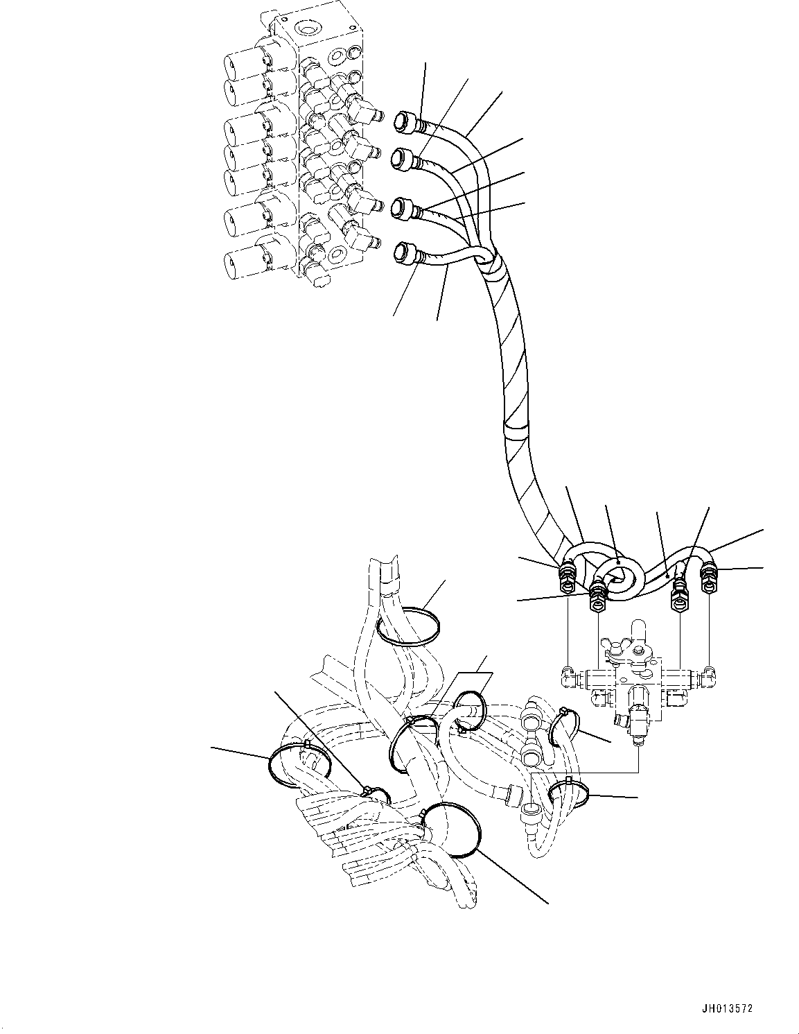Excavators Komatsu / PC210LCI-11 S/N 500470-UP(0001123C) / Multi Control Pattern Unit, Piping (#500470-)(H021002 : H1280-001002)