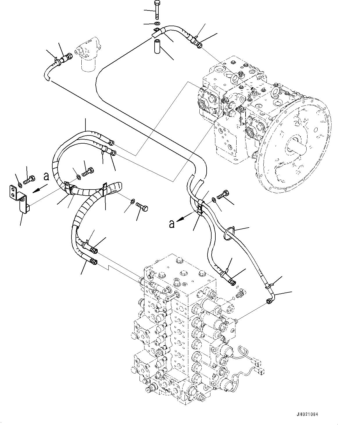 Excavators Komatsu / PC210LCI-11 S/N 500470-UP(0001123C) / LS Piping, (1-Additional Actuator Piping, Accumulator) (#500470-)(H025001 : H1810-001001)