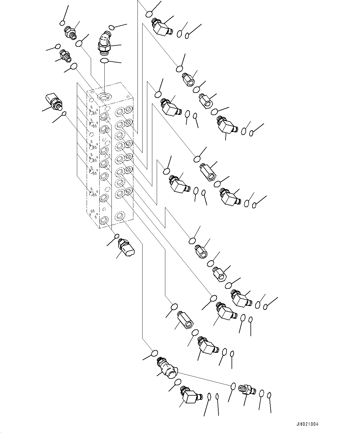 Excavators Komatsu / PC210LCI-11 S/N 500470-UP(0001123C) / Pressure Switch Block, Connecting Parts (2/4) (#500470-)(H028004 : H1833-001004)