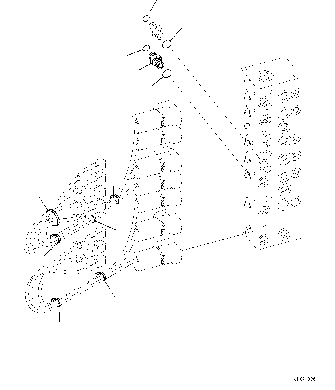 Excavators Komatsu / PC210LCI-11 S/N 500470-UP(0001123C) / Pressure Switch Block, Connecting Parts (4/4) (#500470-)(H028008 : H1833-001008)