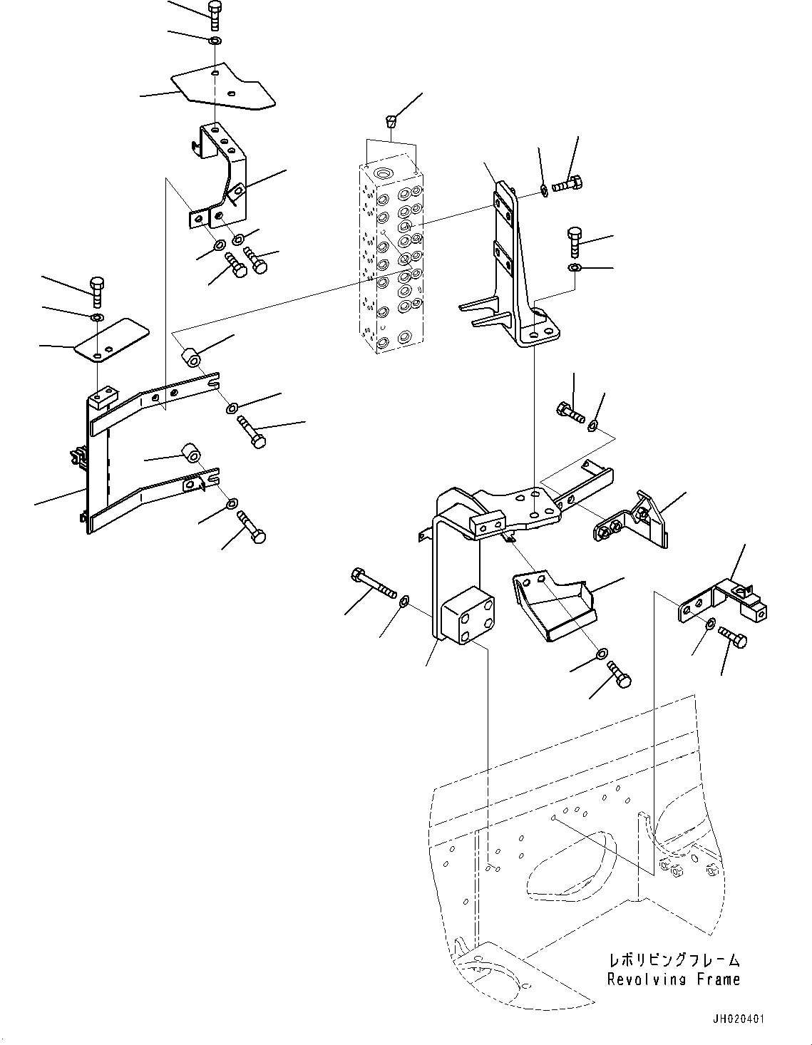Excavators Komatsu / PC210LCI-11 S/N 500470-UP(0001123C) / Pressure Switch Block, Mounting Bracket (#500470-)(H028009 : H1833-001009)