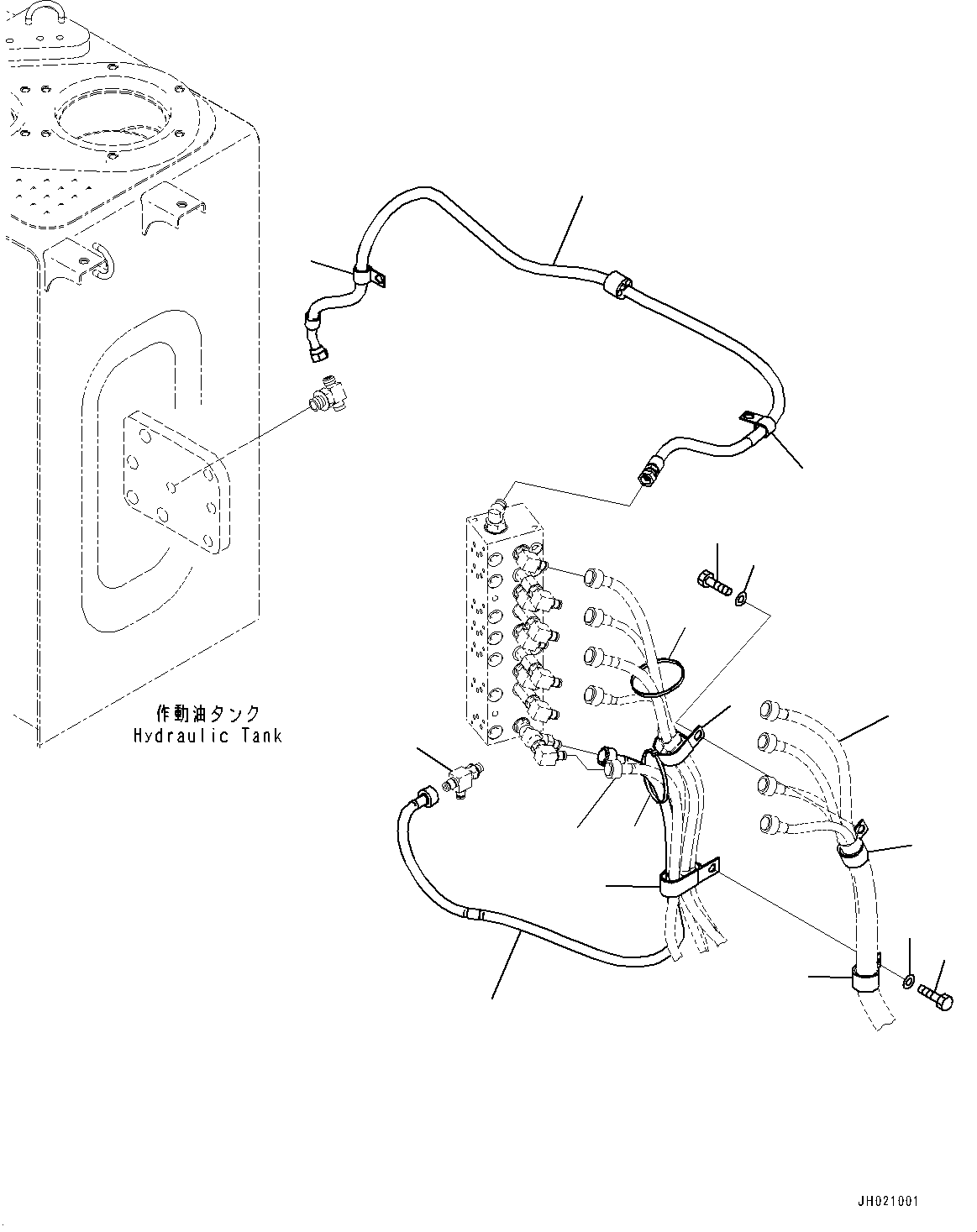Excavators Komatsu / PC210LCI-11 S/N 500470-UP(0001123C) / Pressure Switch Block, Clip and Piping (#500470-)(H028010 : H1833-001010)