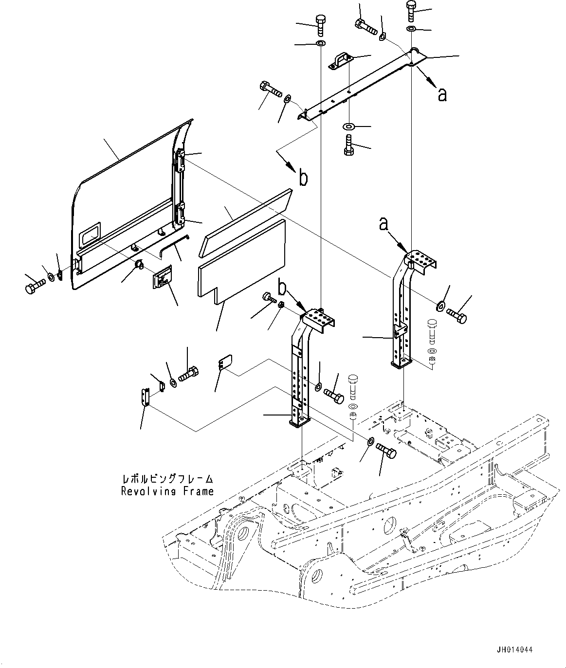 Excavators Komatsu / PC210LCI-11 S/N 500470-UP(0001123C) / Side Cover R.H., Door (#500470-)(M005001 : M1140-002001)