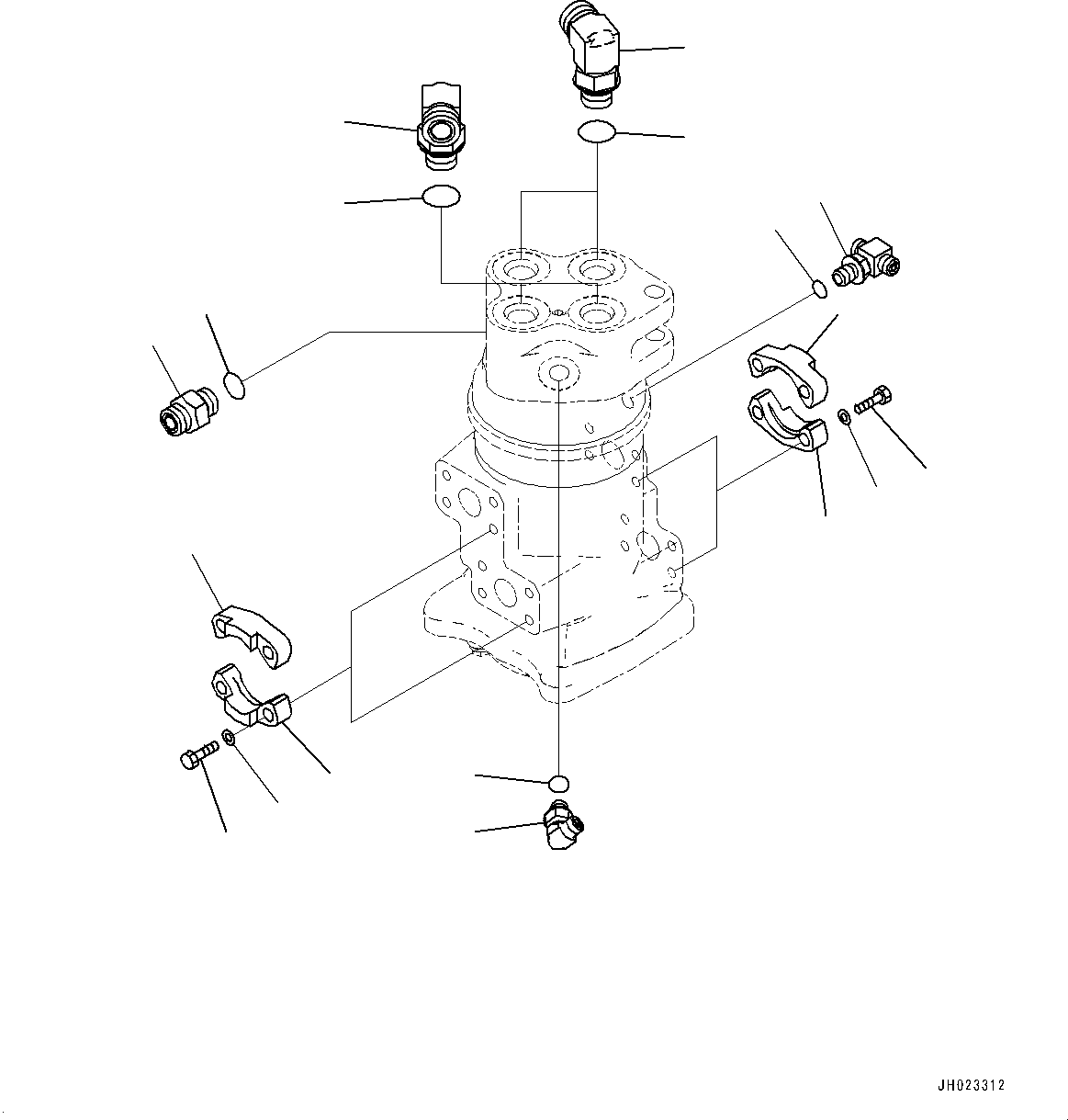 Excavators Komatsu / PC210LCI-11 S/N 500470-UP(0001123C) / Swivel Joint, Connecting Parts(#500470-500502)(N004003 : N1310-001002)