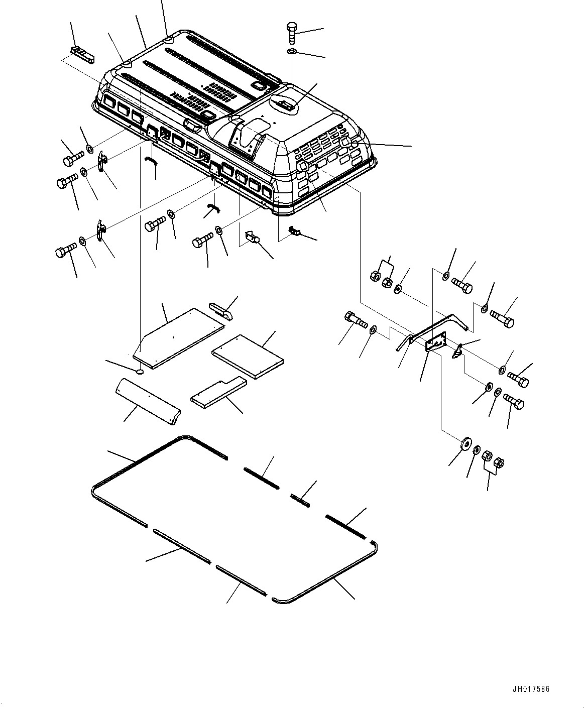 Excavators Komatsu / HB365LC-3 S/N 5001-UP(0001141C) / Engine Hood, (1/2) (#5001-)(M001001 : M1110-001001)