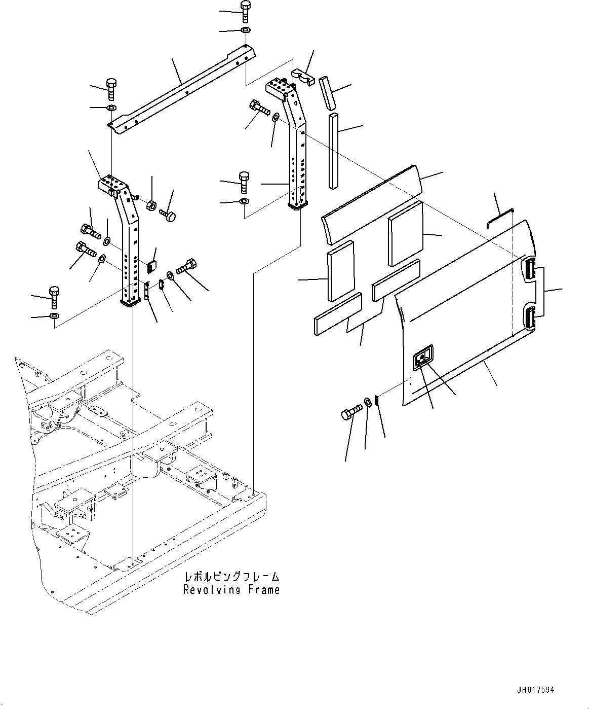 Excavators Komatsu / HB365LC-3 S/N 5001-UP(0001141C) / Side Cover L.H., (1/4) (#5001-)(M003001 : M1130-001001)