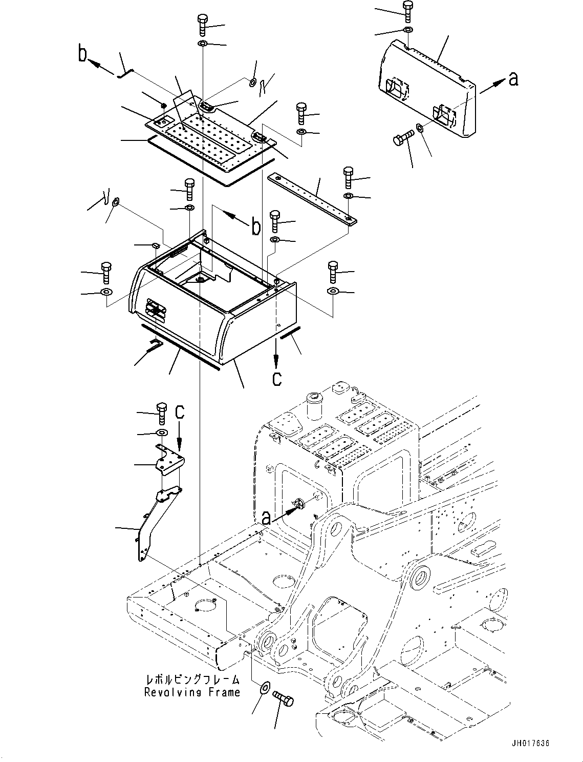 Excavators Komatsu / HB365LC-3 S/N 5001-UP(0001141C) / Right Side Case, Battery Case (#5001-)(M007001 : M1220-001001)