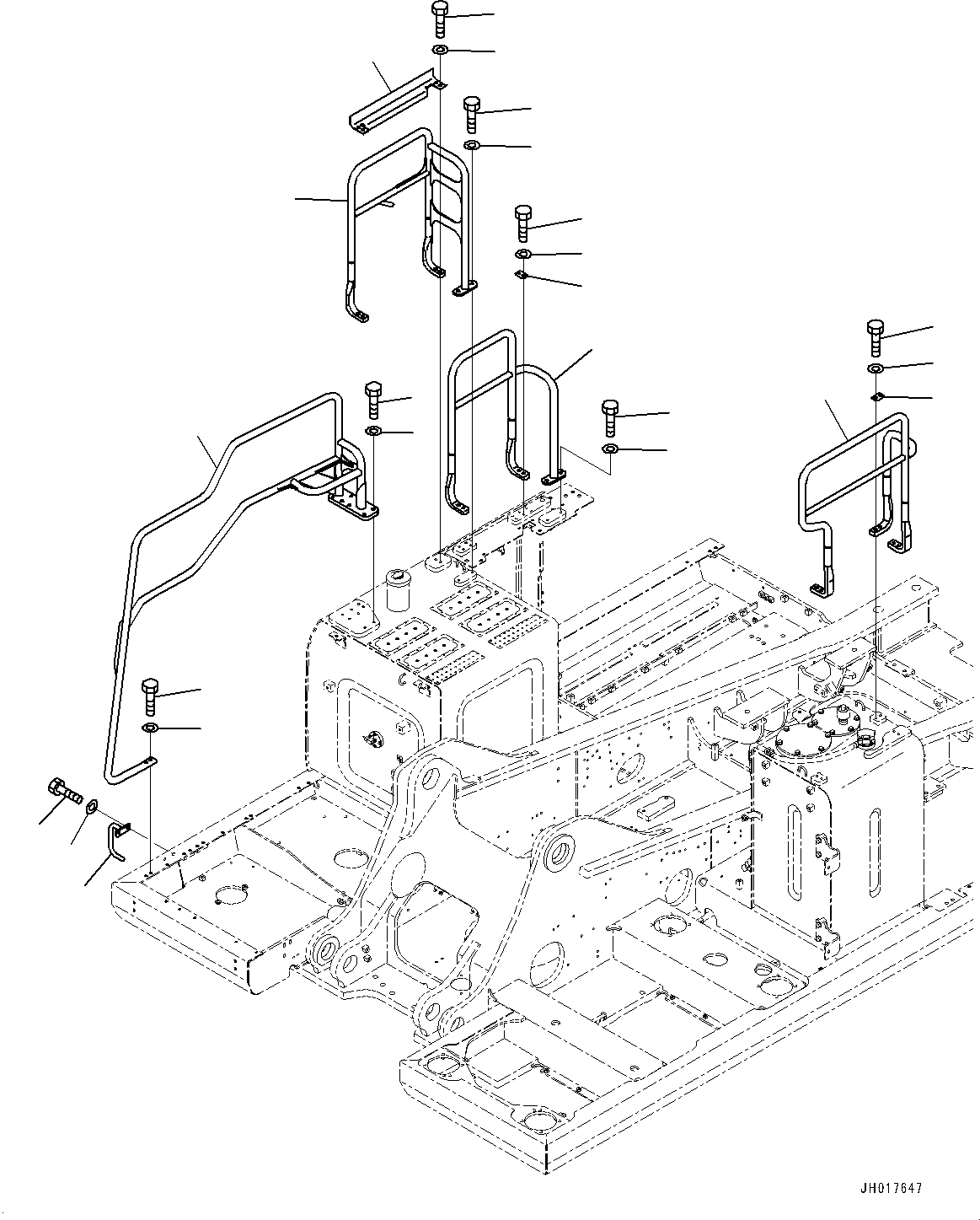 Excavators Komatsu / HB365LC-3 S/N 5001-UP(0001141C) / Handrail, (KomVision) (#5001-)(M008001 : M1310-001001)