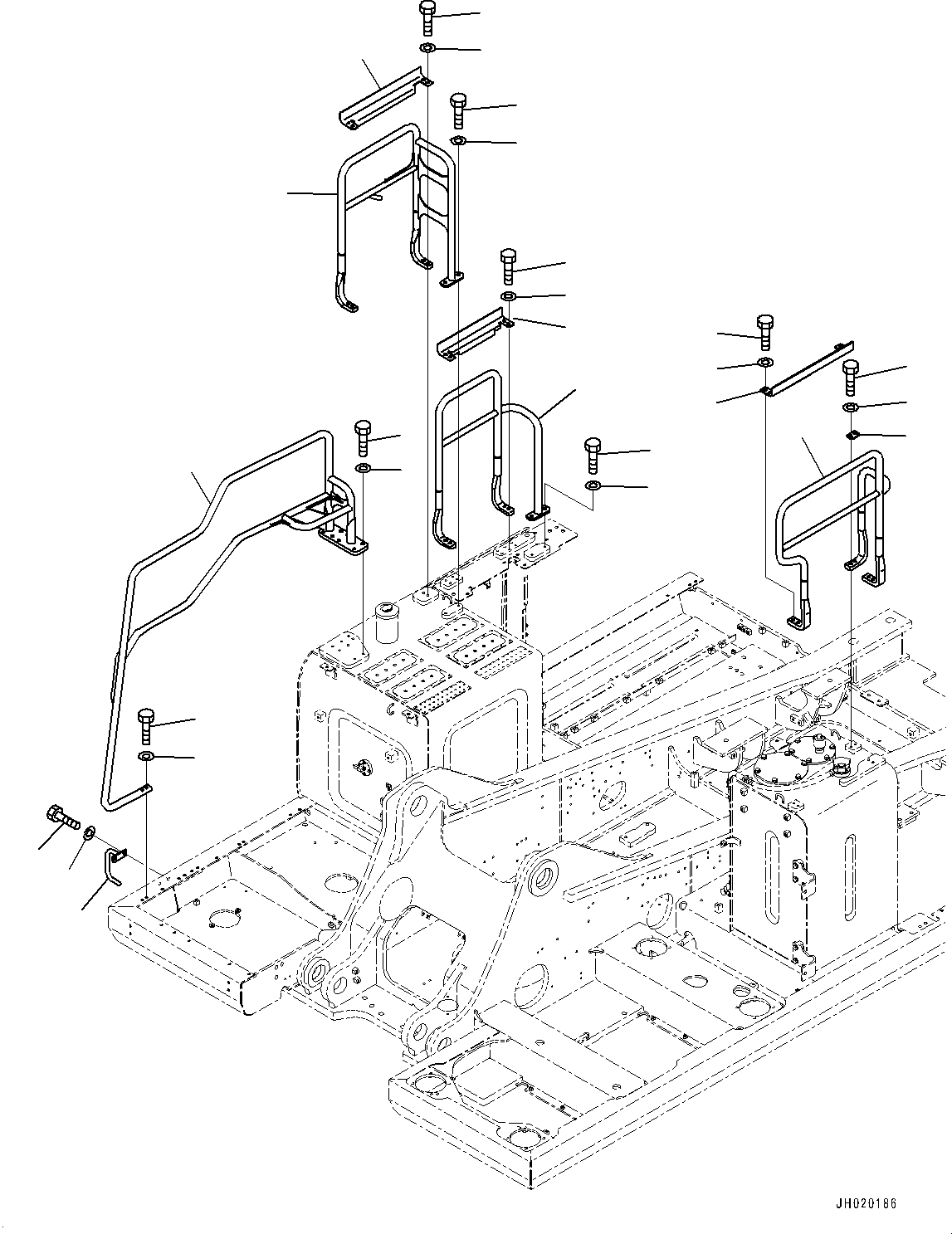 Excavators Komatsu / HB365LC-3 S/N 5001-UP(0001141C) / Handrail (#5001-)(M009001 : M1310-004001)