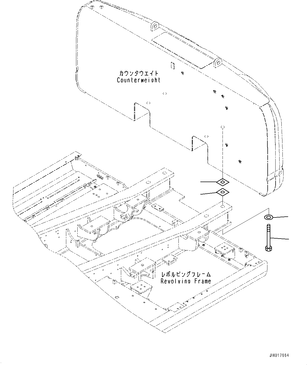 Excavators Komatsu / HB365LC-3 S/N 5001-UP(0001141C) / Counterweight Mounting (#5001-)(M014001 : M1520-001001)