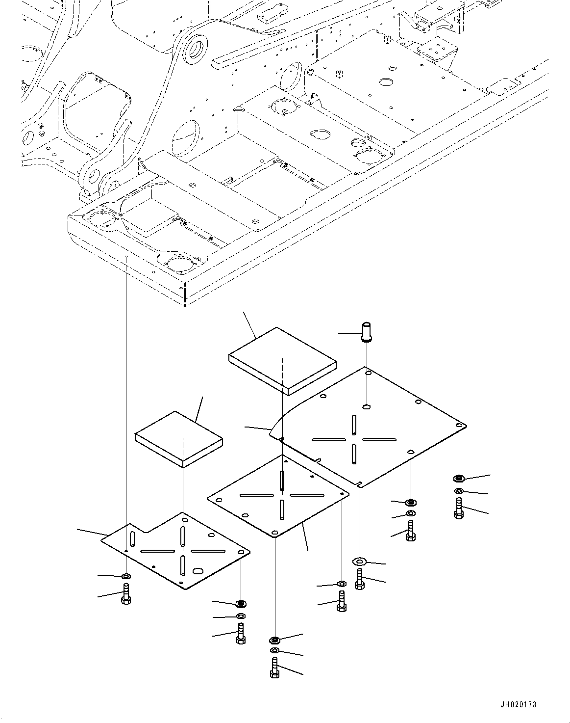 Excavators Komatsu / HB365LC-3 S/N 5001-UP(0001141C) / Under Cover, (1/3) (#5001-)(M015001 : M1810-002001)